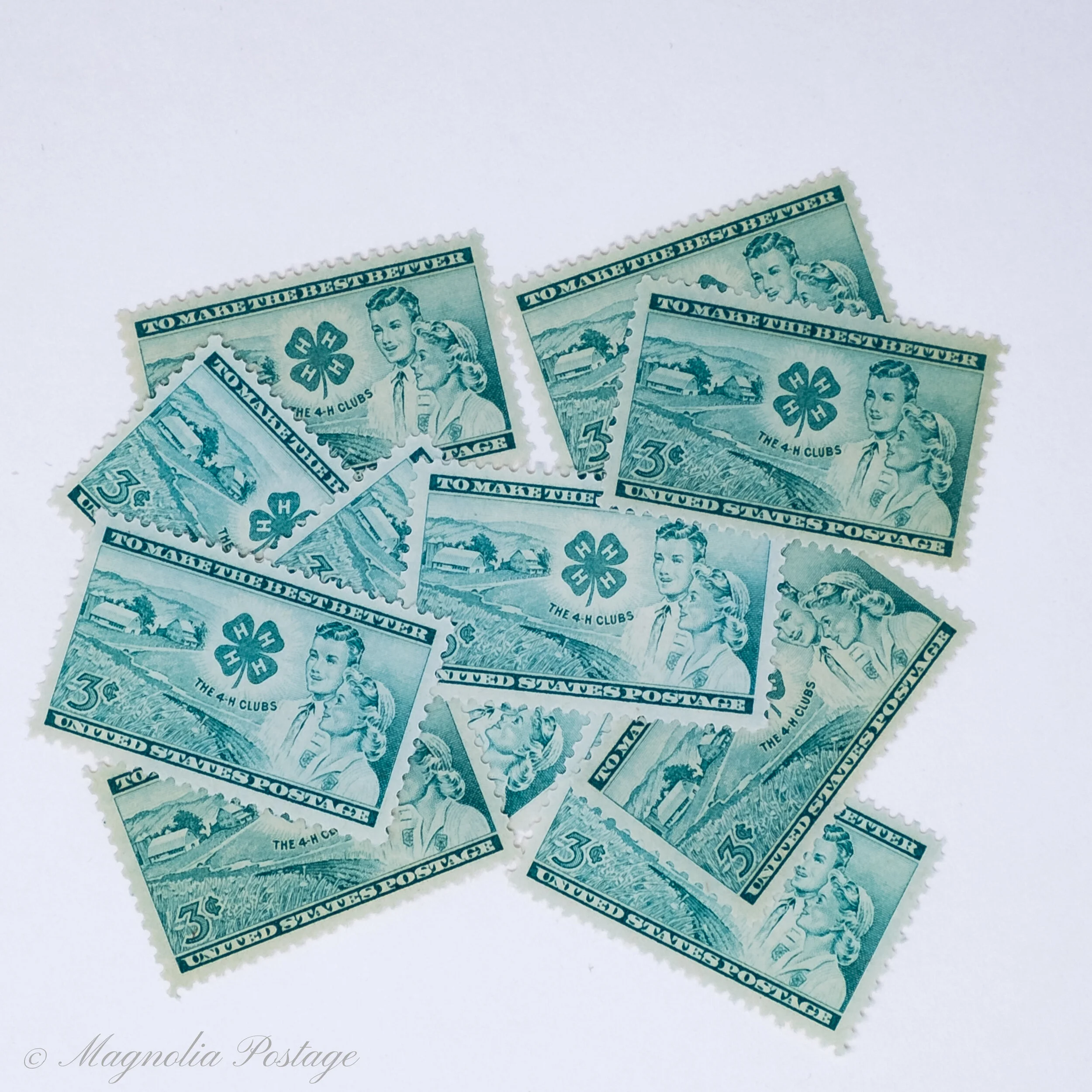 10 x 3-cent The 4-H Clubs stamps