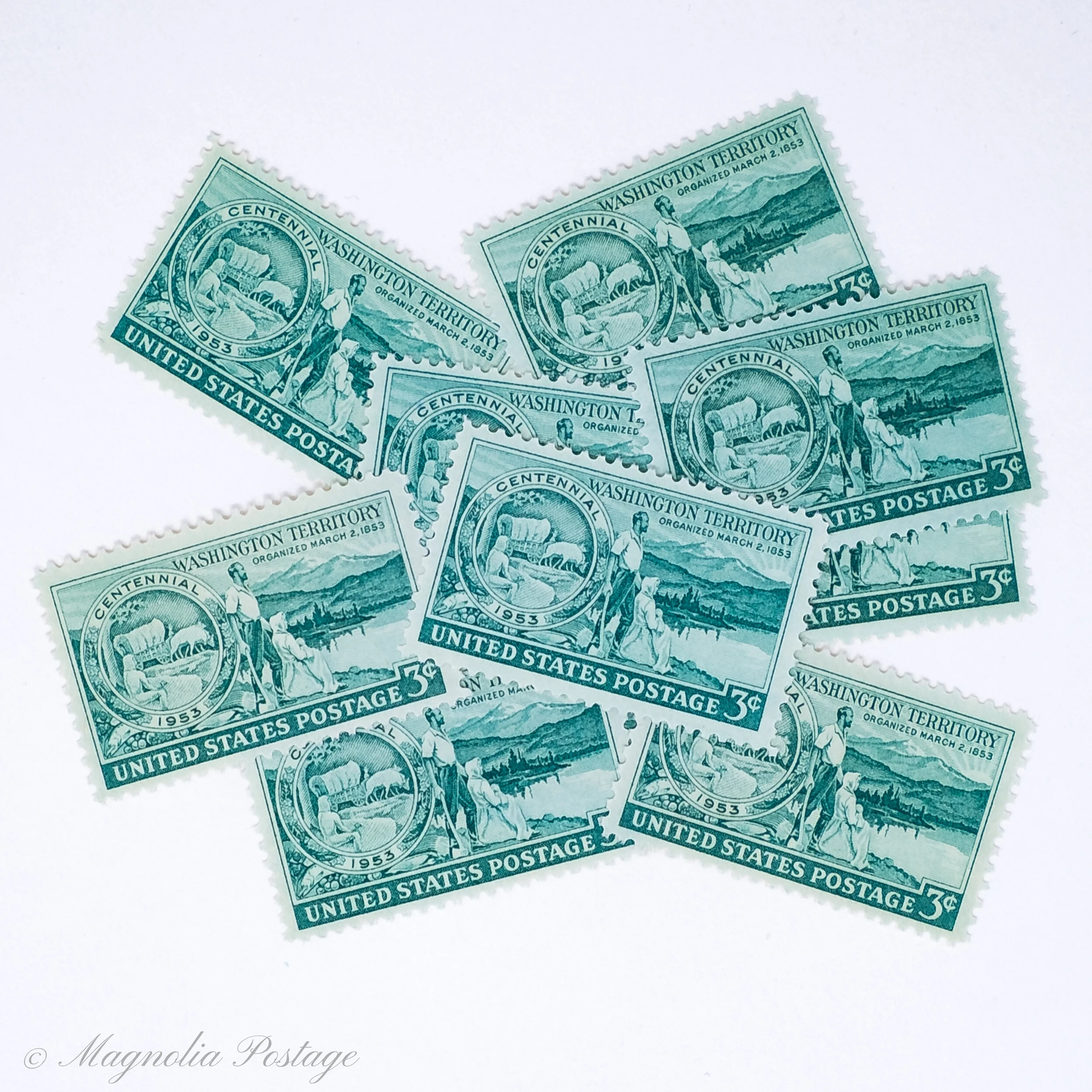 10 x 3-cent Washington Territory stamps