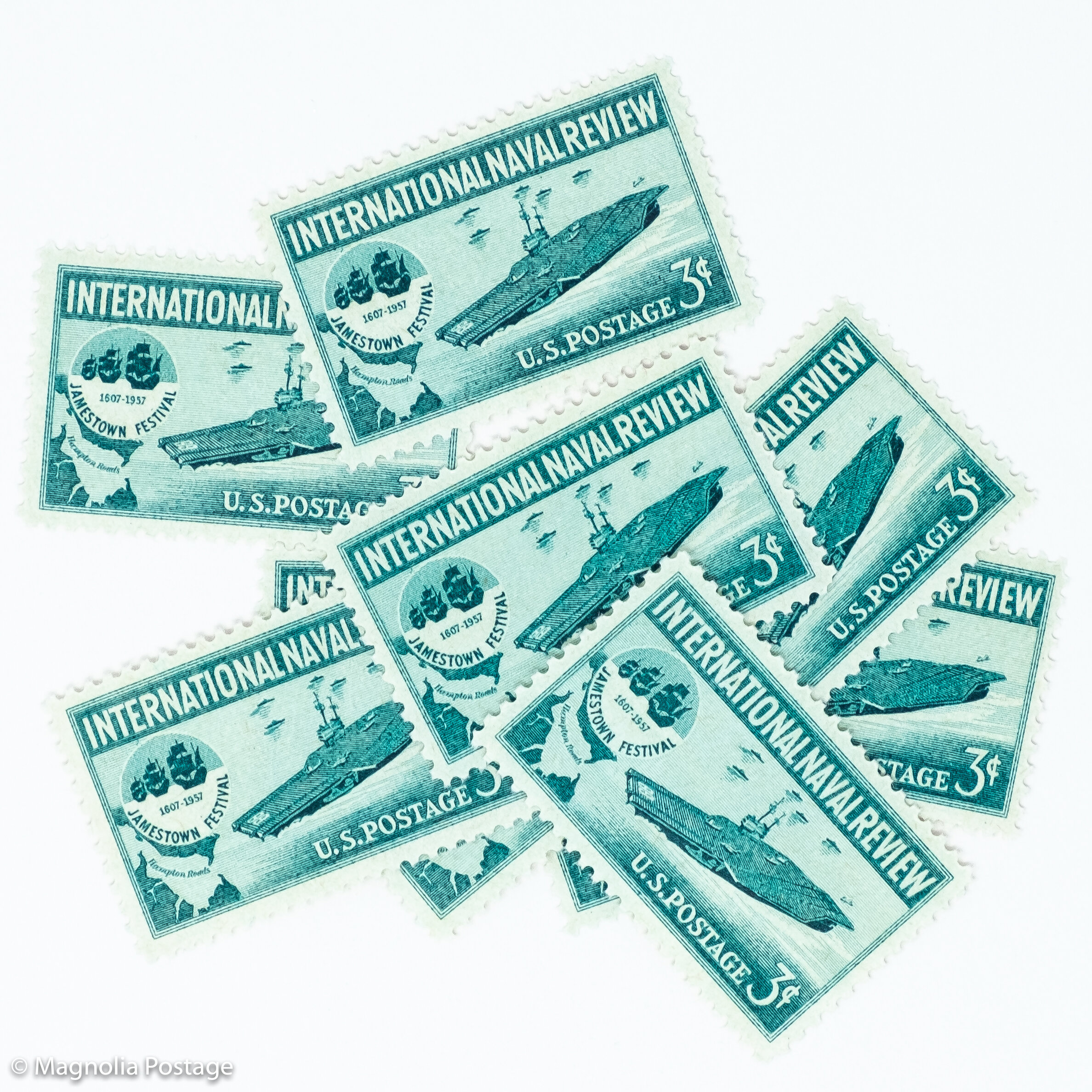 10 x 3-cent International Naval Review stamps