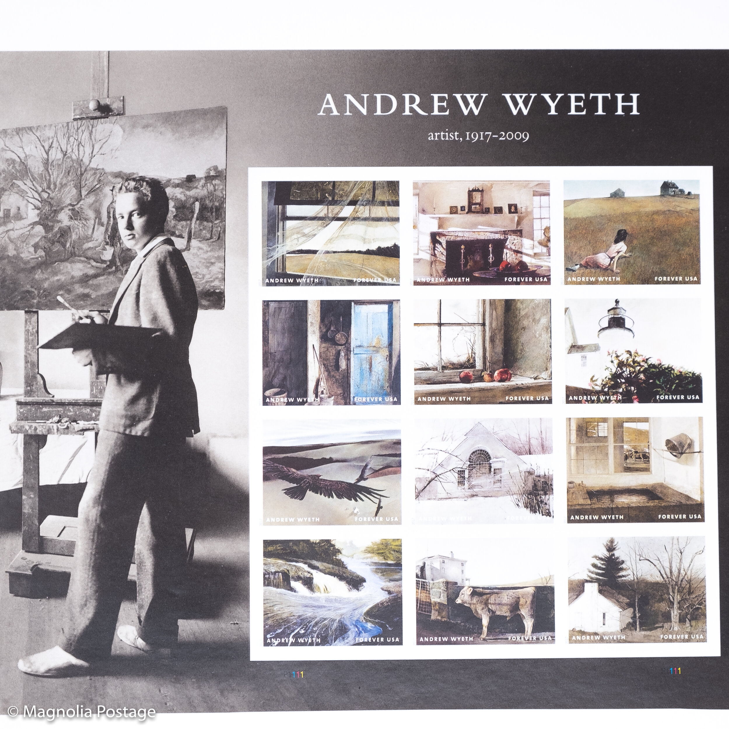 12 x 1-ounce forever Andrew Wyeth stamps