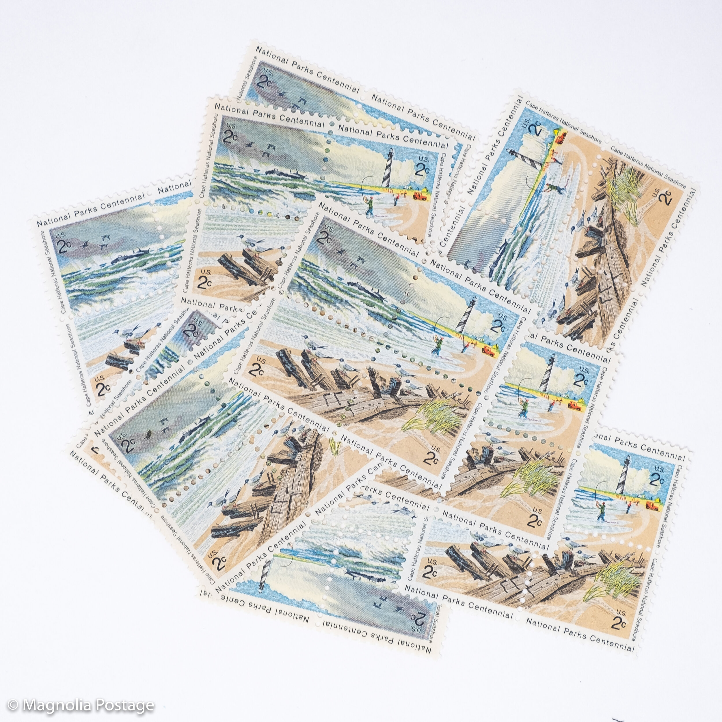 10 x 8-cent Cap Hatteras Lighthouse stamps