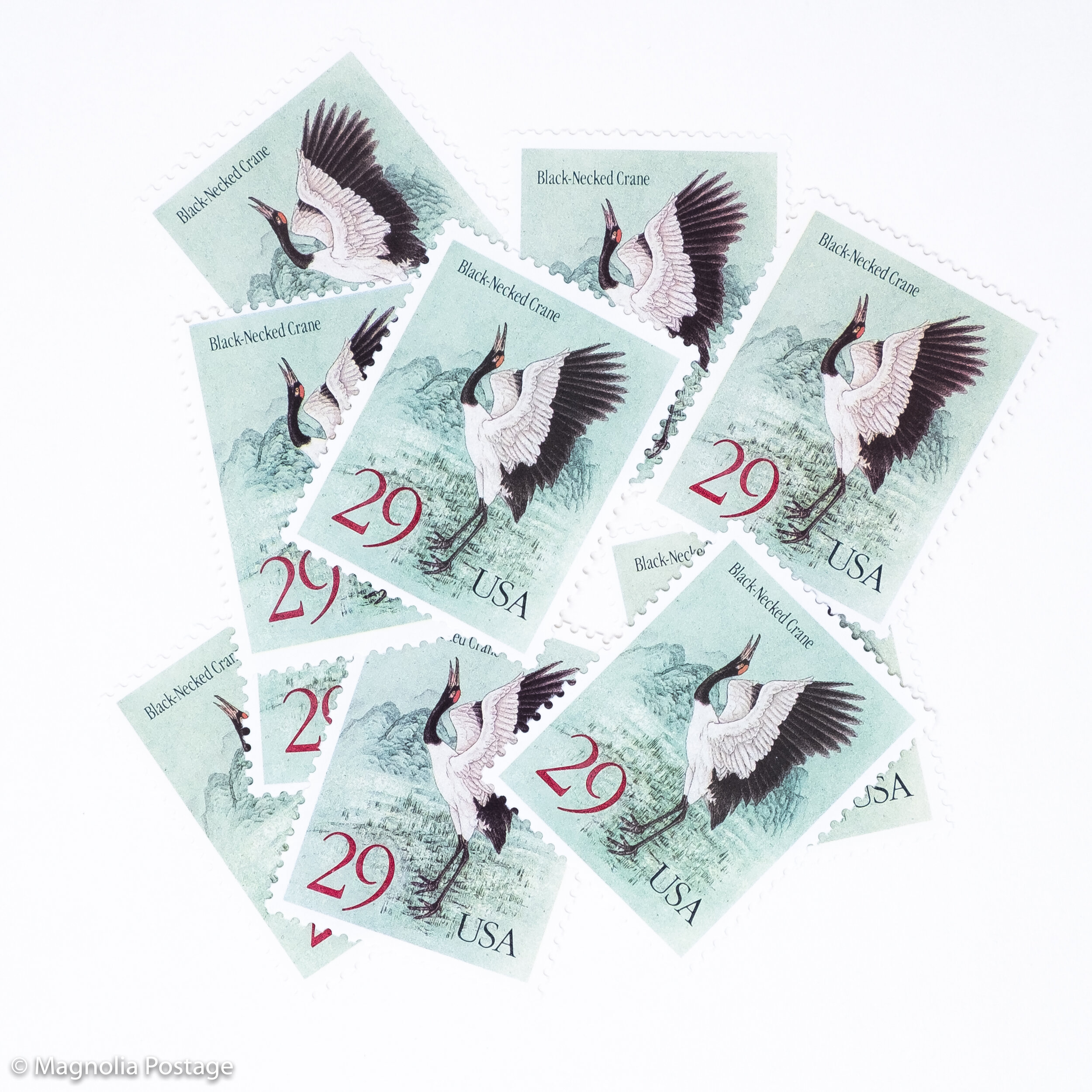 10 x 29-cent Cranes - Jade stamps