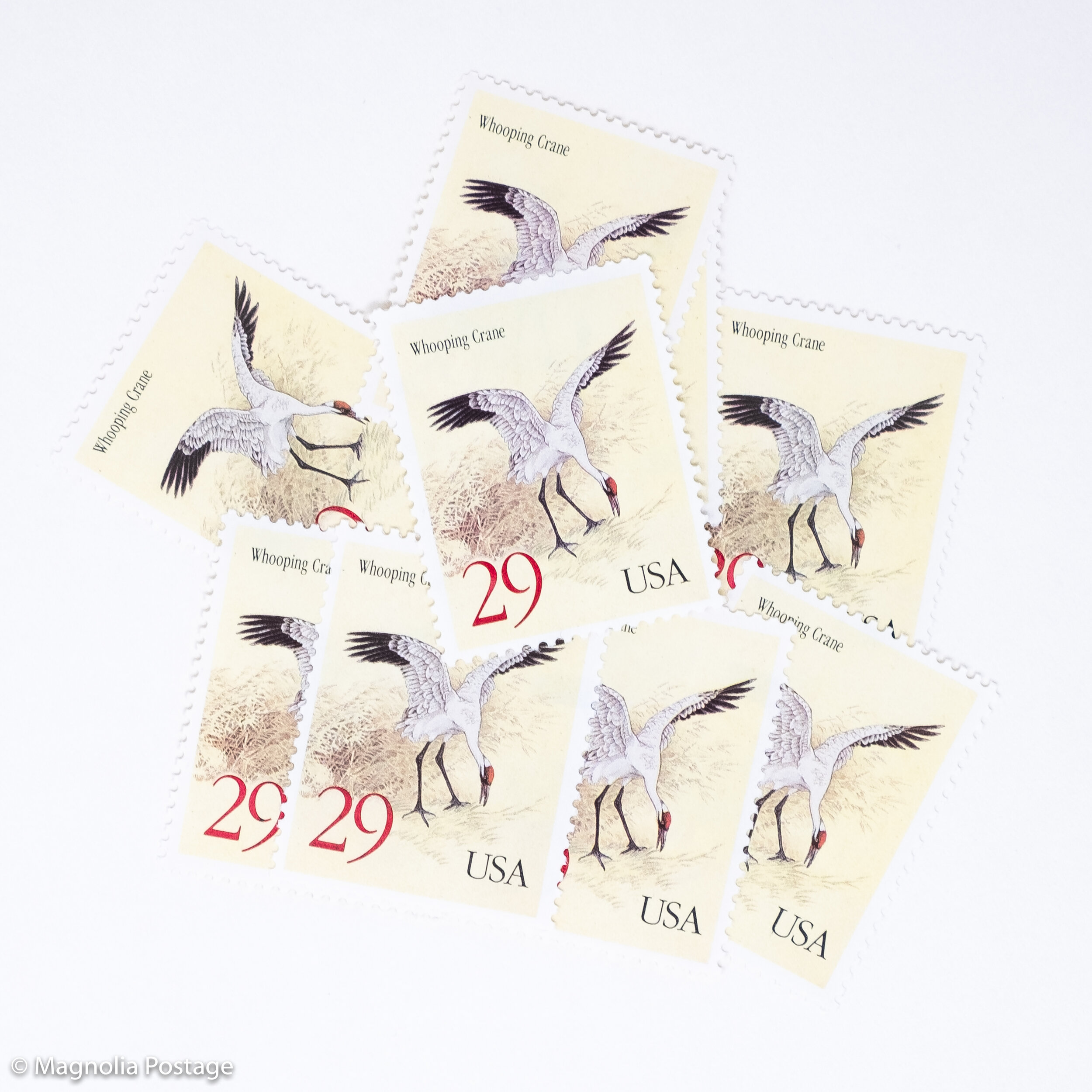 10 x 29-cent Cranes - Yellow stamps