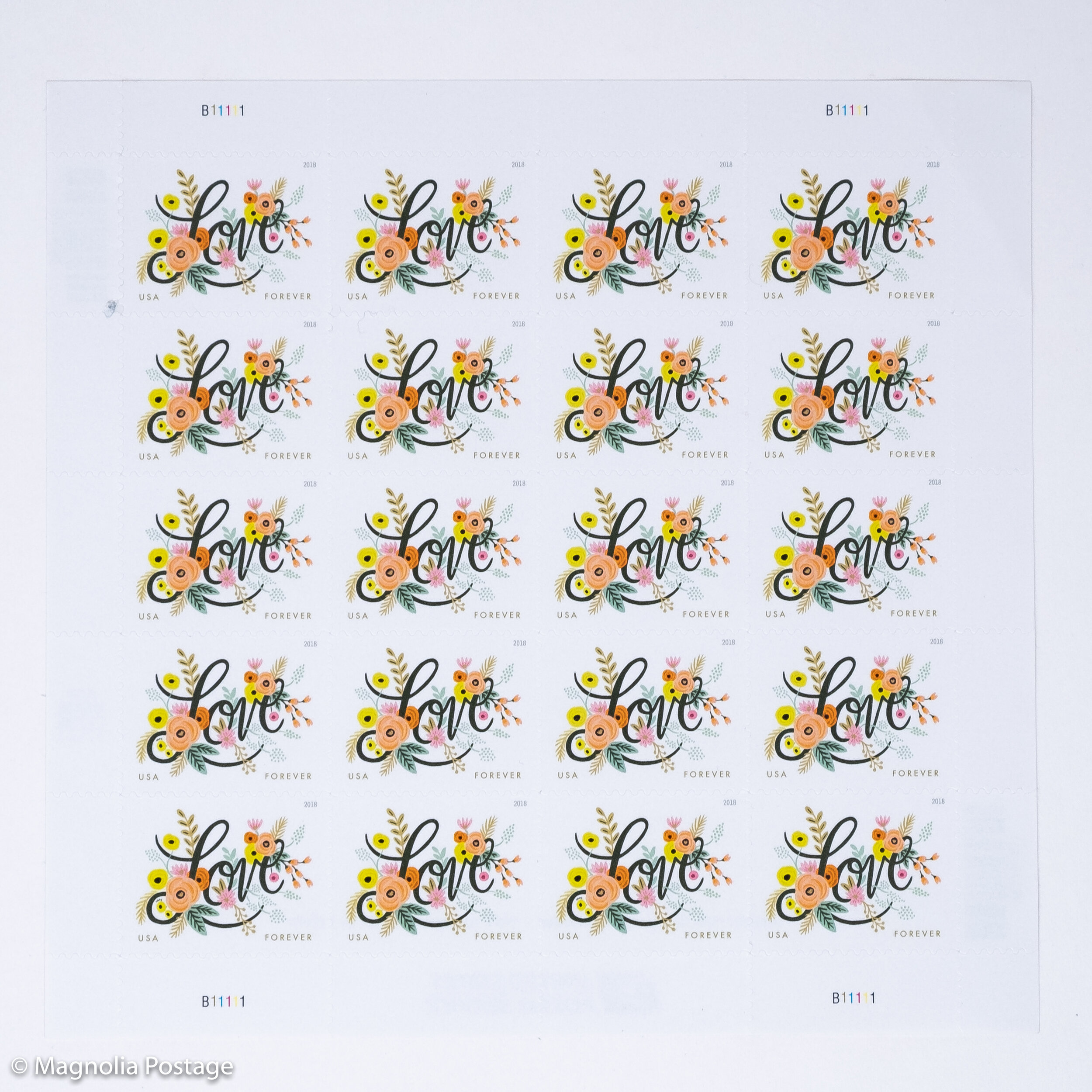 20 x 1-ounce Love Flourishes Forever stamps