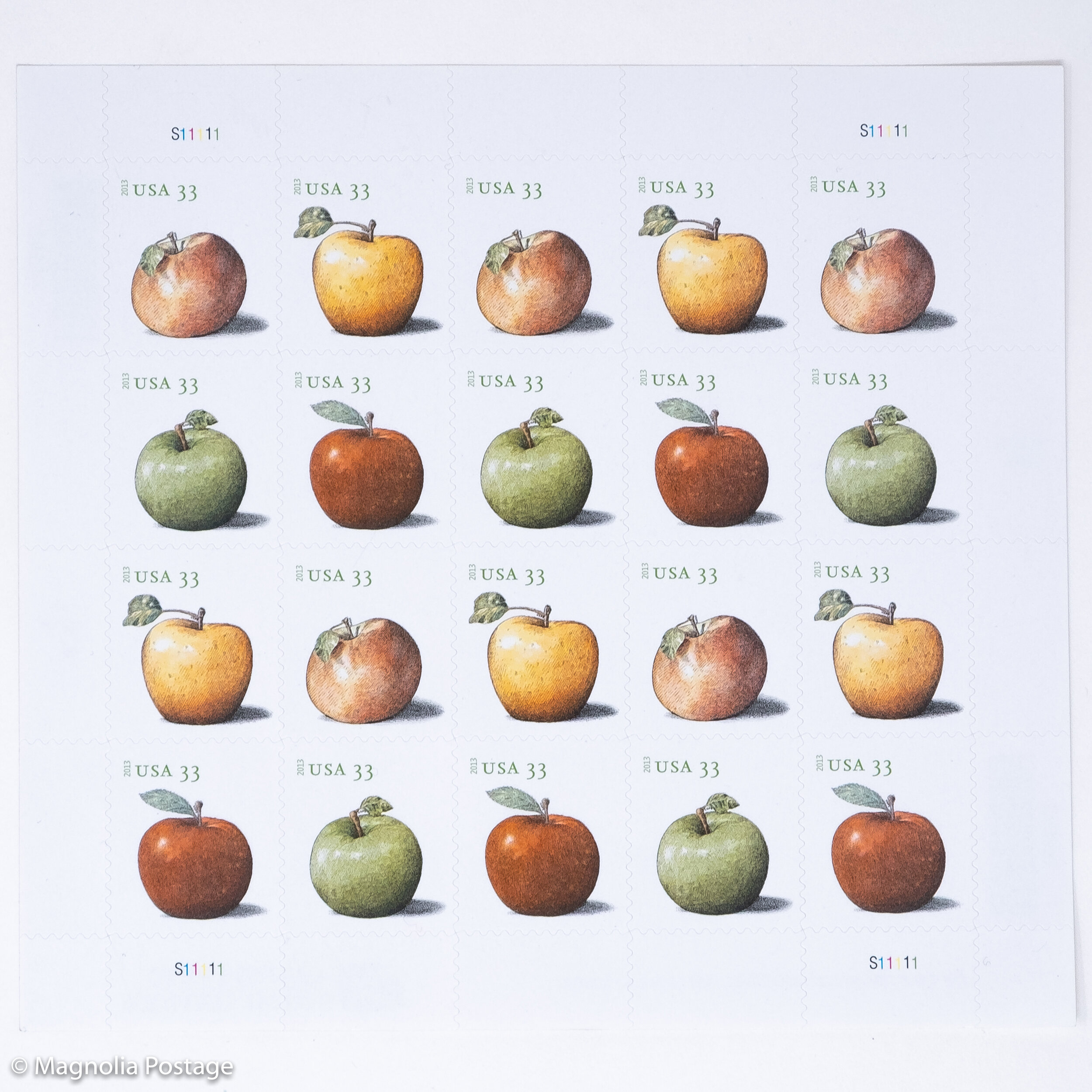 20 x 33-cent Apples stamps
