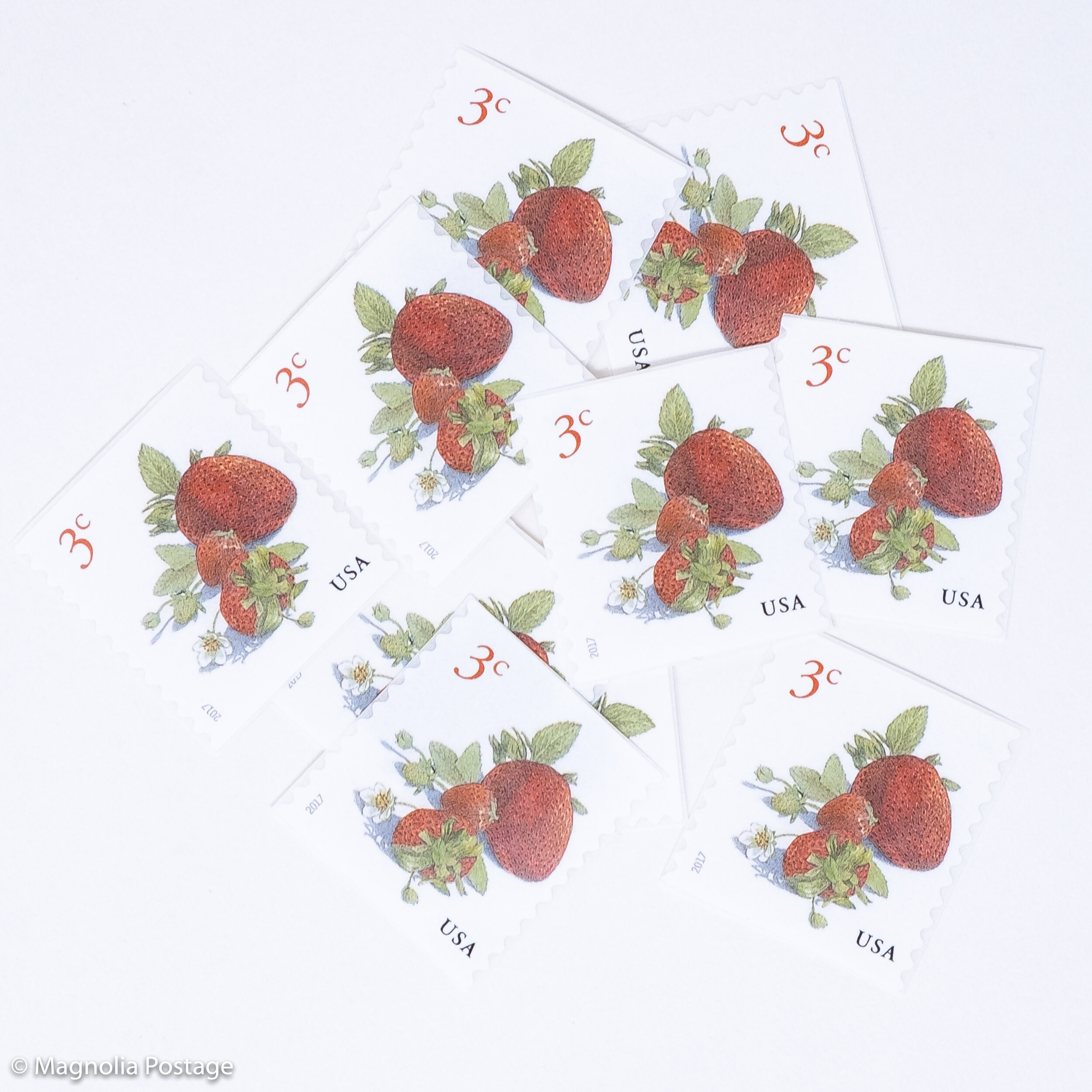 10 x 3-cent Strawberry stamps