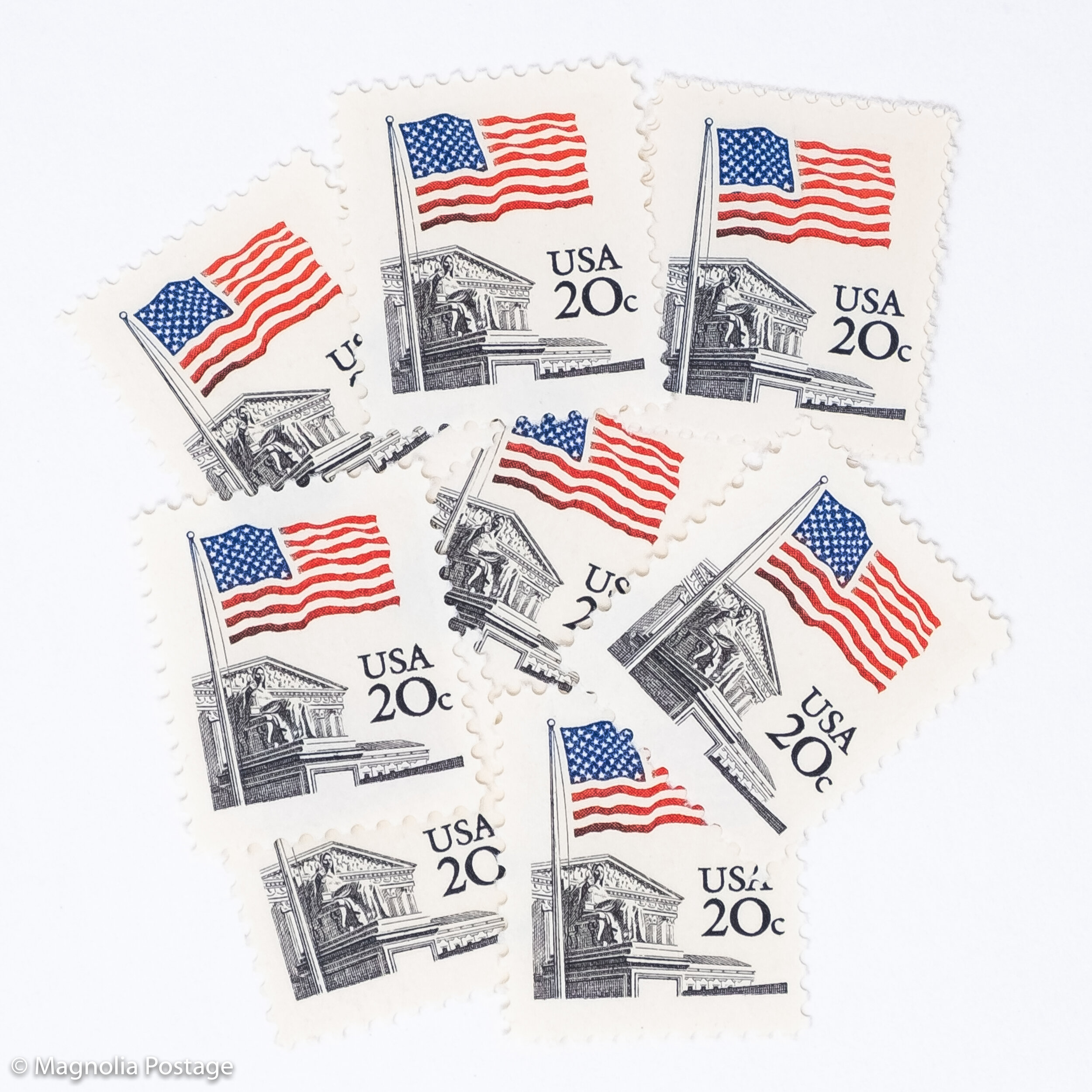 10 x 20-cent Flag Over Supreme Court stamps