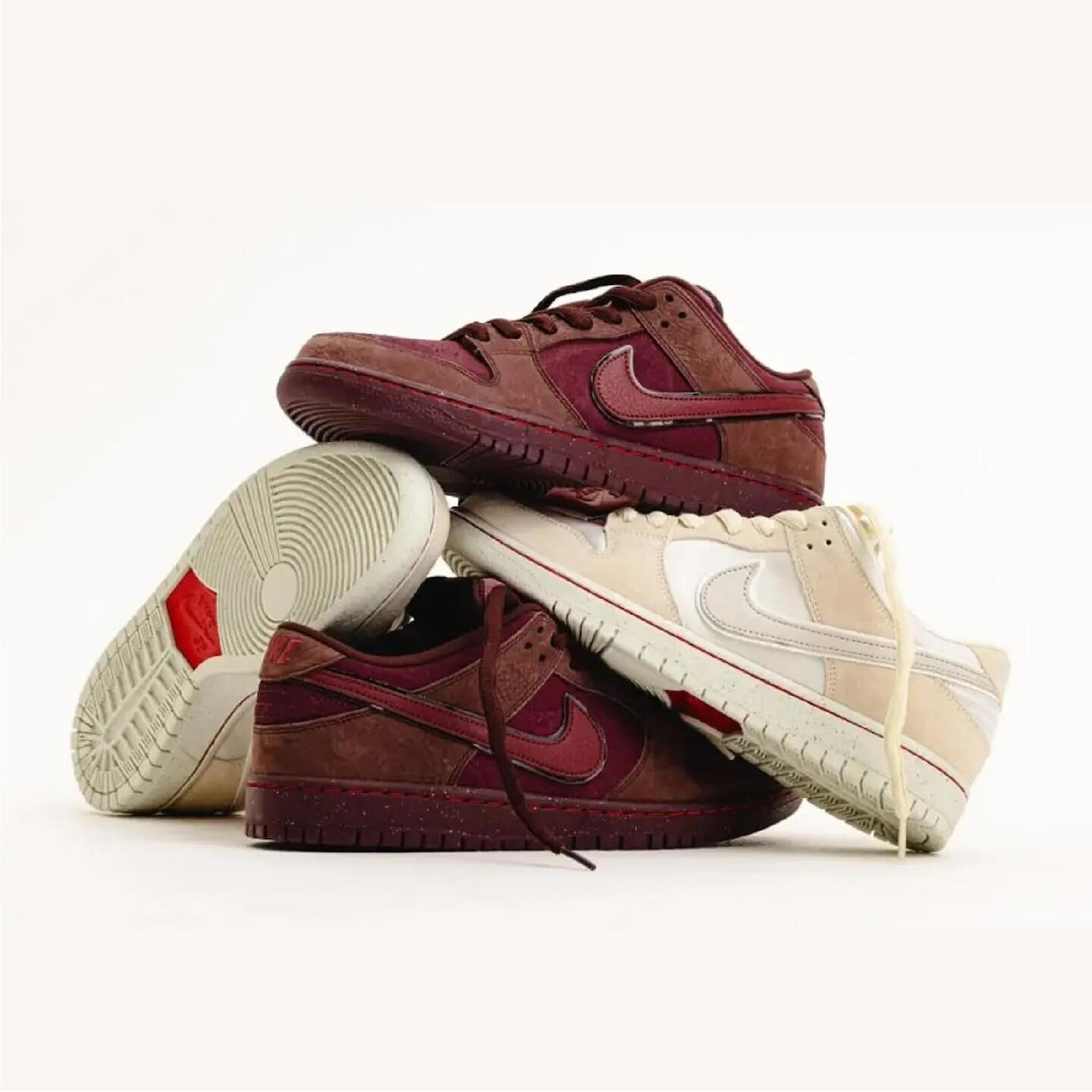 Nike SB&rsquo;s upcoming &lsquo;City of Love&rsquo; Pack celebrates Paris with two contrasting Dunk Low colorways inspired by the city&rsquo;s ardent dynamics.

Both pairs feature minimalist tonal uppers in Coconut Milk and Burgundy Crush with premiu