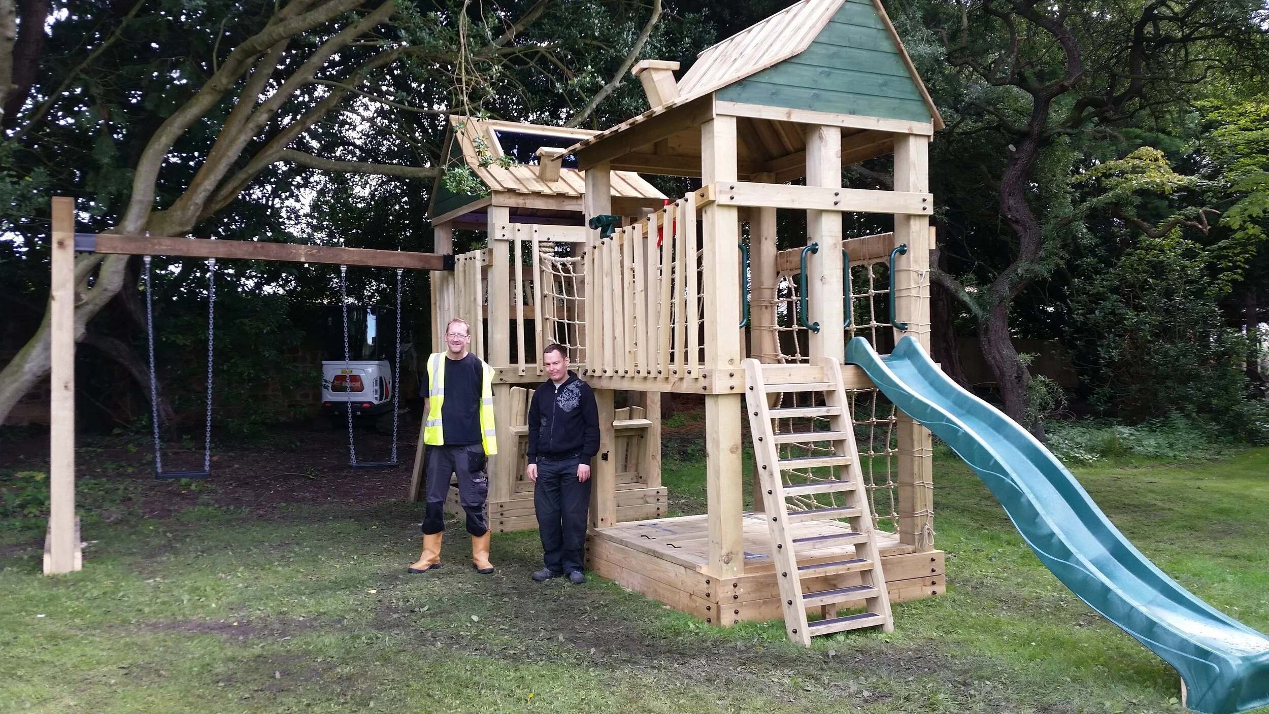 Blyth Star service users with the finished play park.