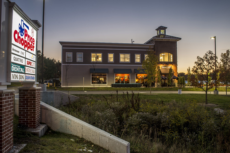  Mixed-use buildings with brick and clapboard 