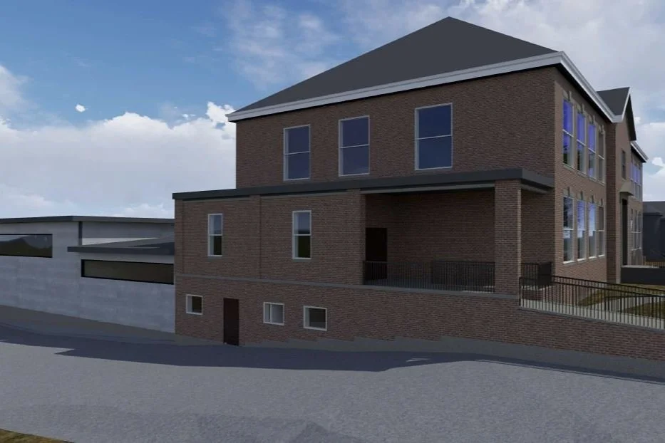 North View with New Ramp and Addition