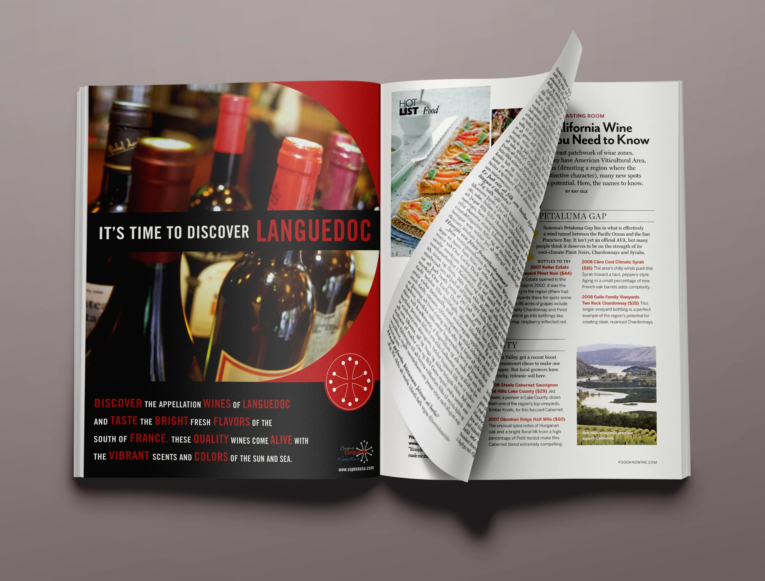  Advertising for Sopexa to bring attention to the wines in the region of Languedoc in France 
