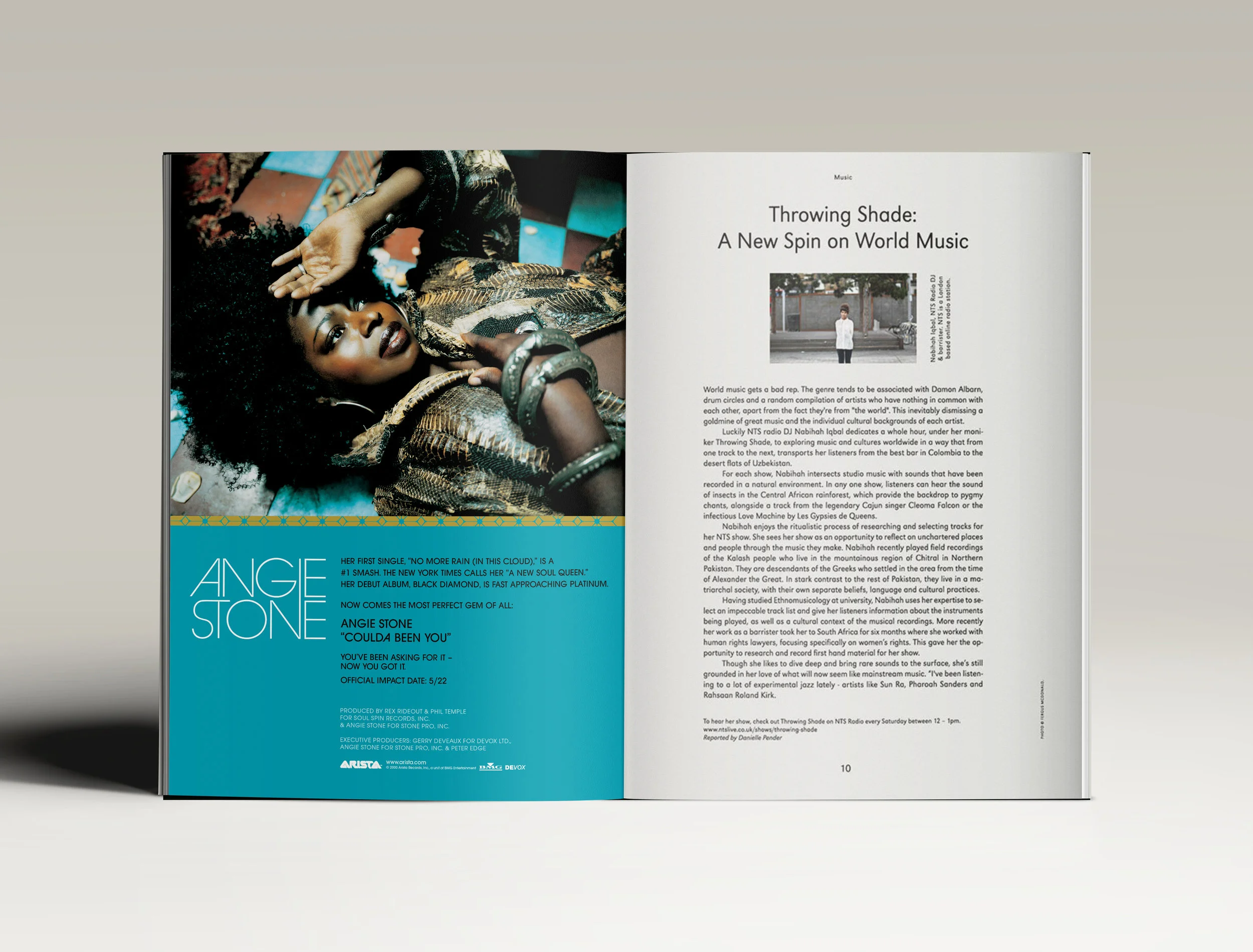  Advertisement for Arista Records promoting recording artist Angie Stone’s latest single 