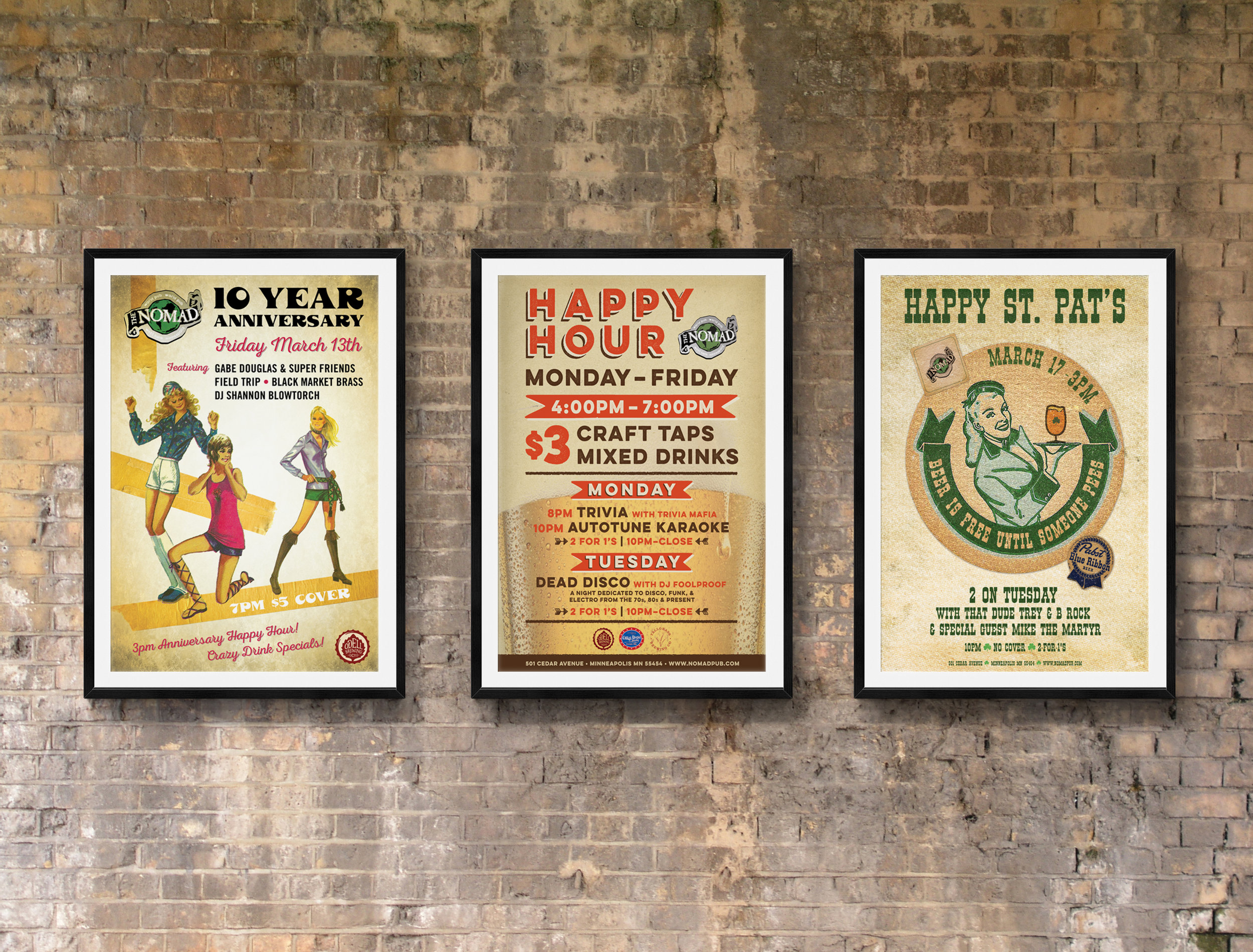  Advertising for the Nomad World Pub to promote events at the establishment 
