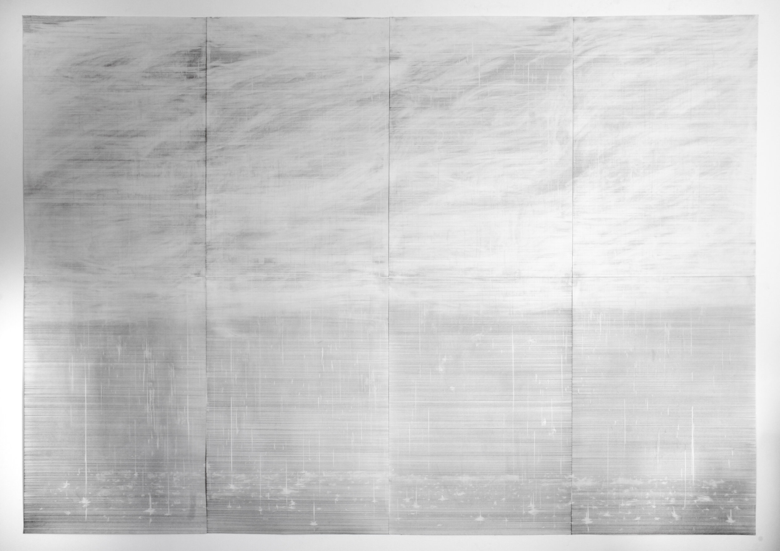  Palimpsest Monolith II.  Graphite on paper.  168 x 238cm. 2020 