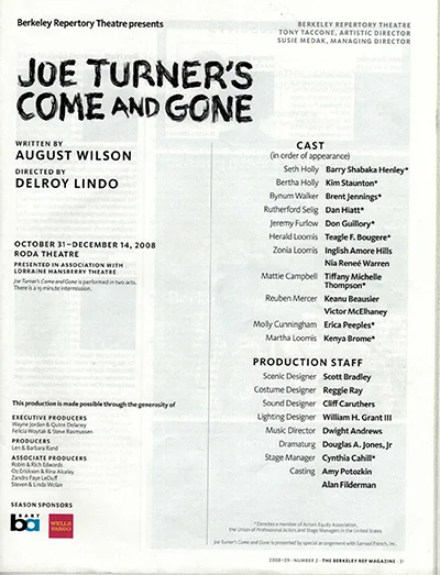 Joe Turner's Come and Gone, Berkeley Repertory Theatre, 2008