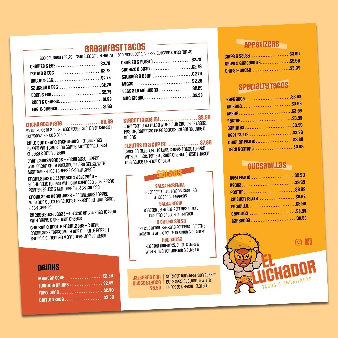 From Logo Design to Menu Layout and To-Go items, we've got your restaurant needs covered. Stop stressing over how to make your menu look delicious and let us show you what we can do! ⁠
⁠