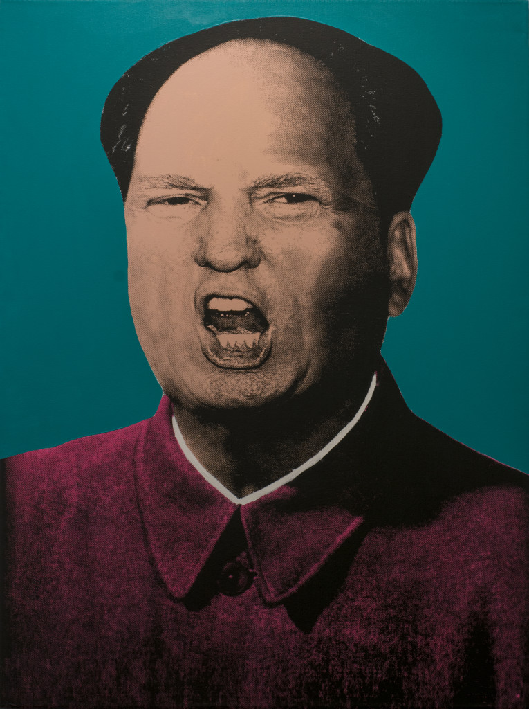 Knowledge Bennett, "Trump Mao" (Teal) 2016. Silkscreen and Acrylic on Canvas. 36 x 48 in. 