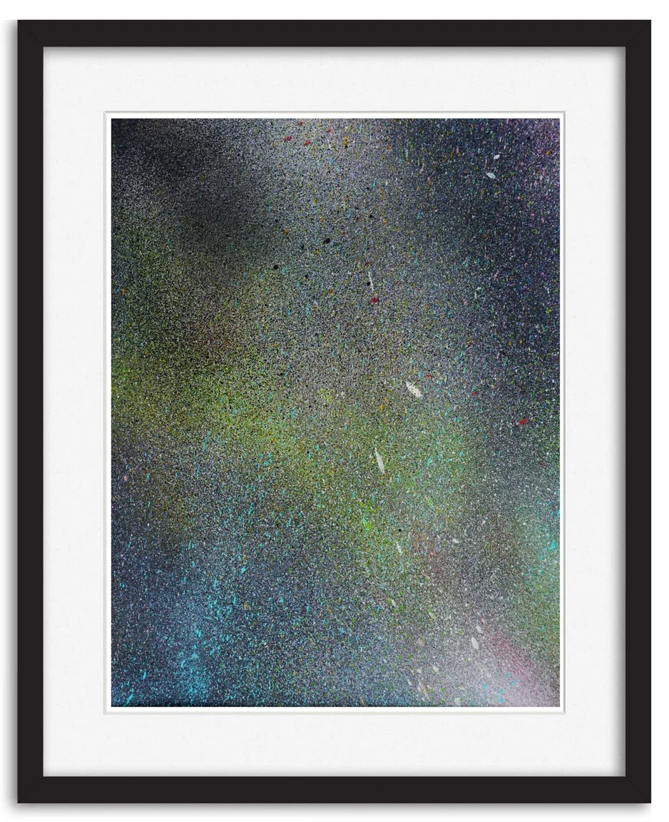 MR Herget, "A lil' bit of Universe, no. 1" 2016. Spray paint on canvas. 14 x 11 in.