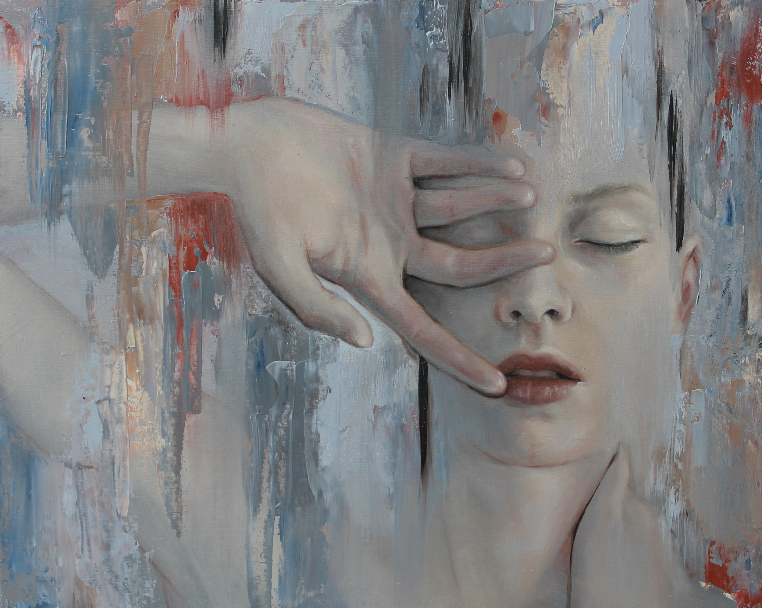  Meredith Marsone, "Disillusion/illusion series" 2016. Oil on Board. 10 x 8 in. 