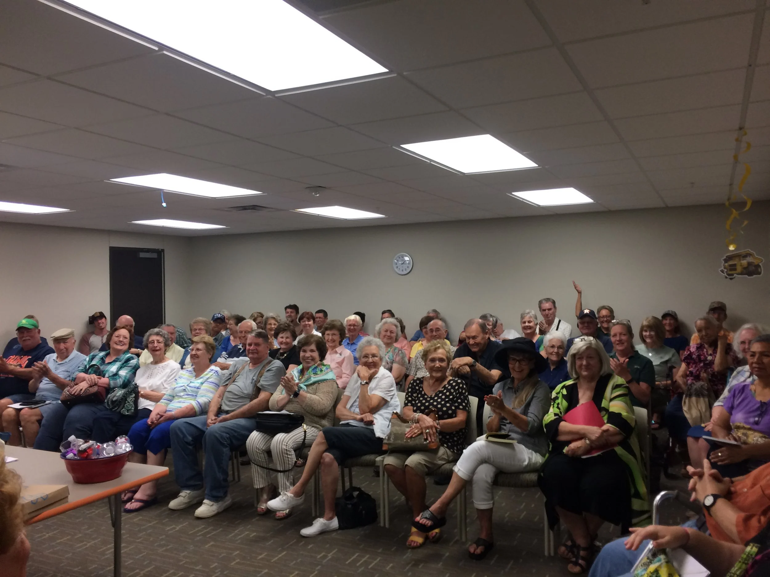Enthusiastic audience at Livingston Public Library for my presentation on Trinity River History, summer 2017. 