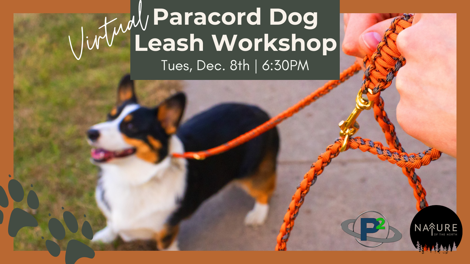 paracord dog leash handle