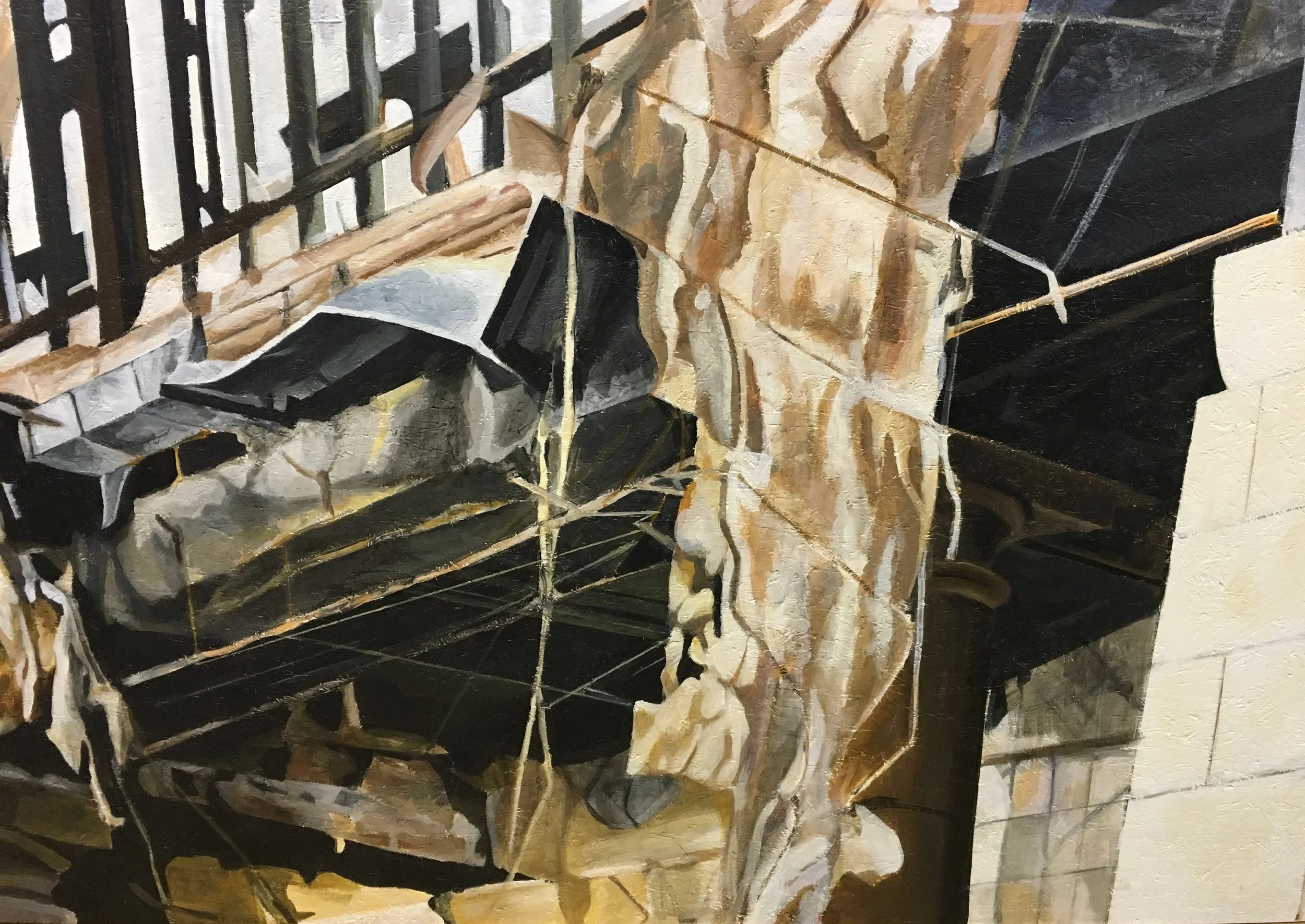 "The Waiting Room Abandoned" • Acrylic on Wood • 53" x 36"