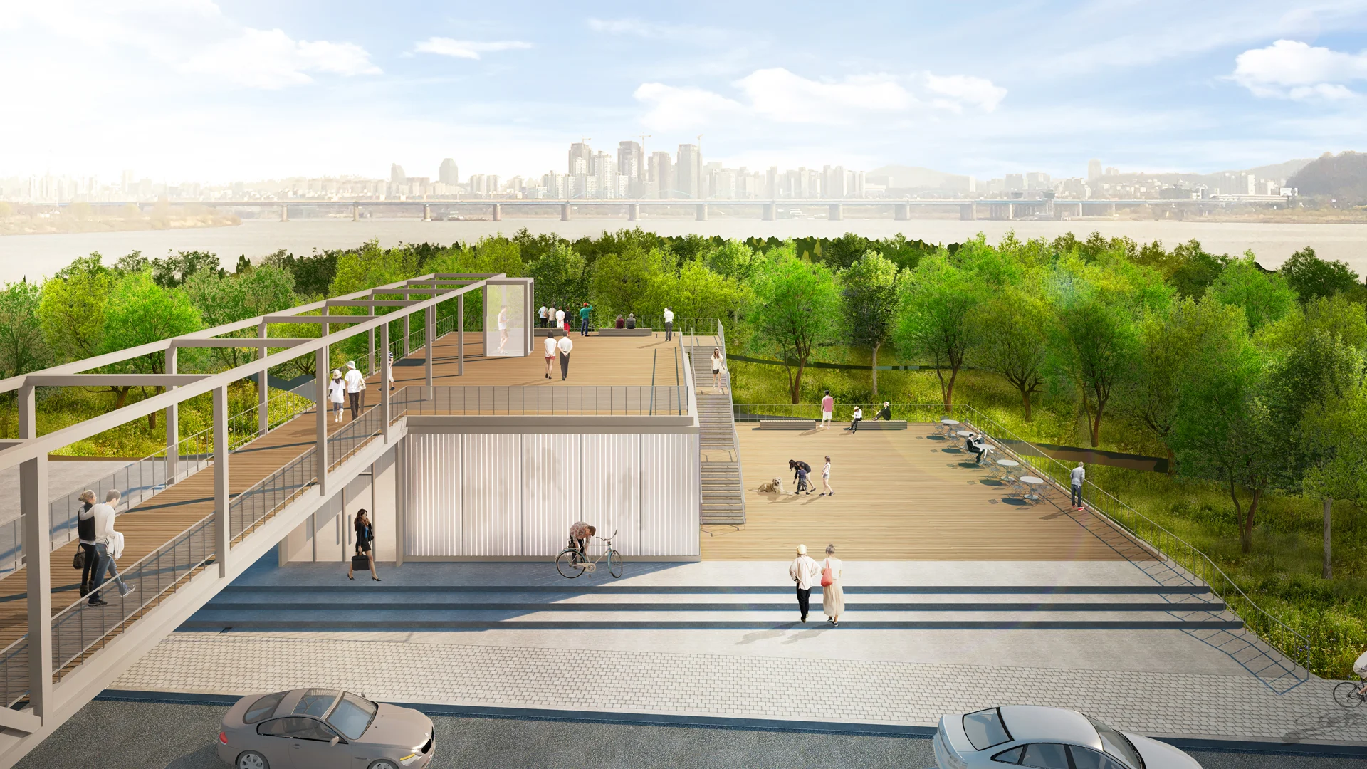 MULTI-FUNCTIONAL FACILITY WITH OBSERVATION DECK TOWARD NODEUL FOREST