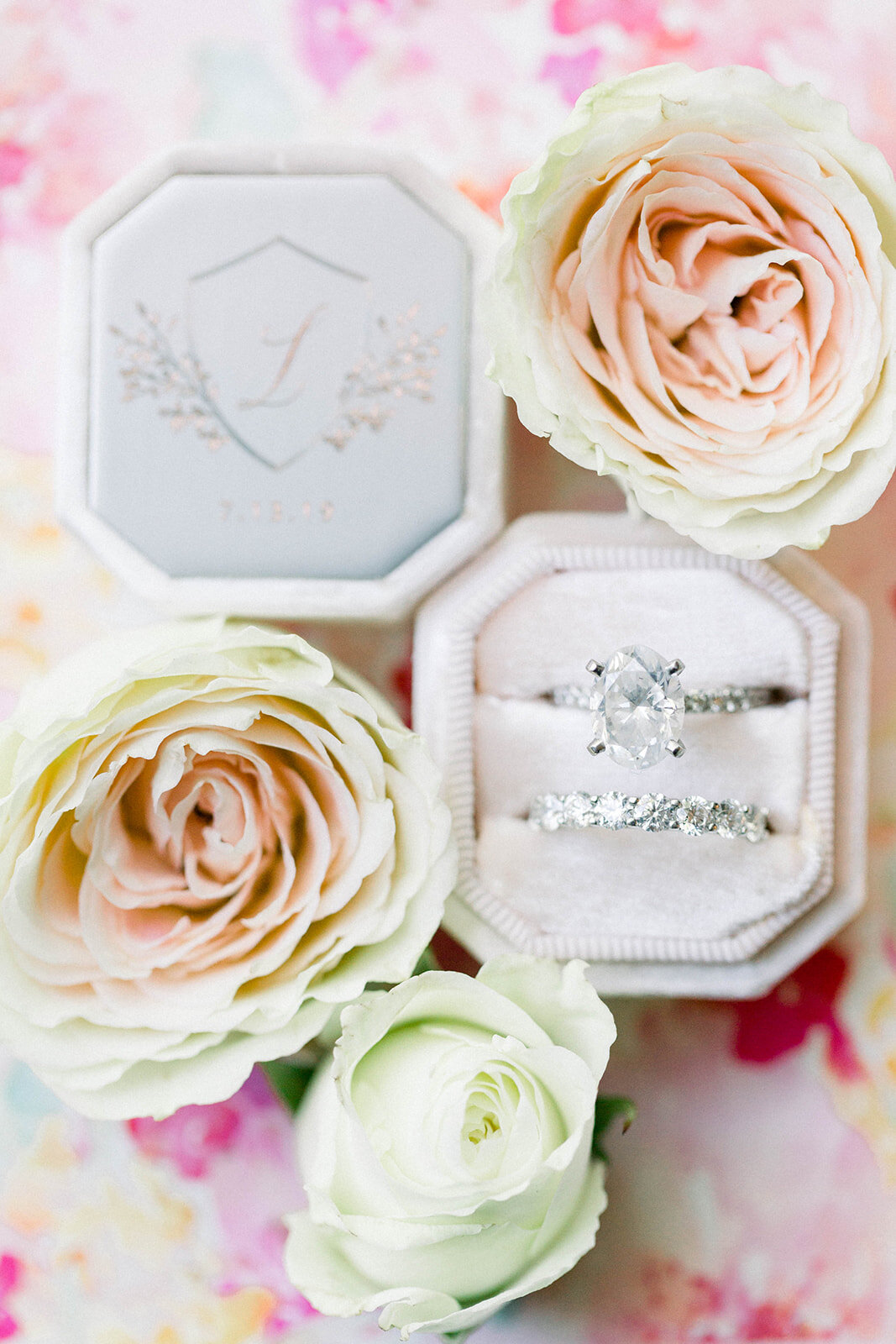 Initial ring box: Longue Vue Club Wedding captured by Abbie Tyler Photography