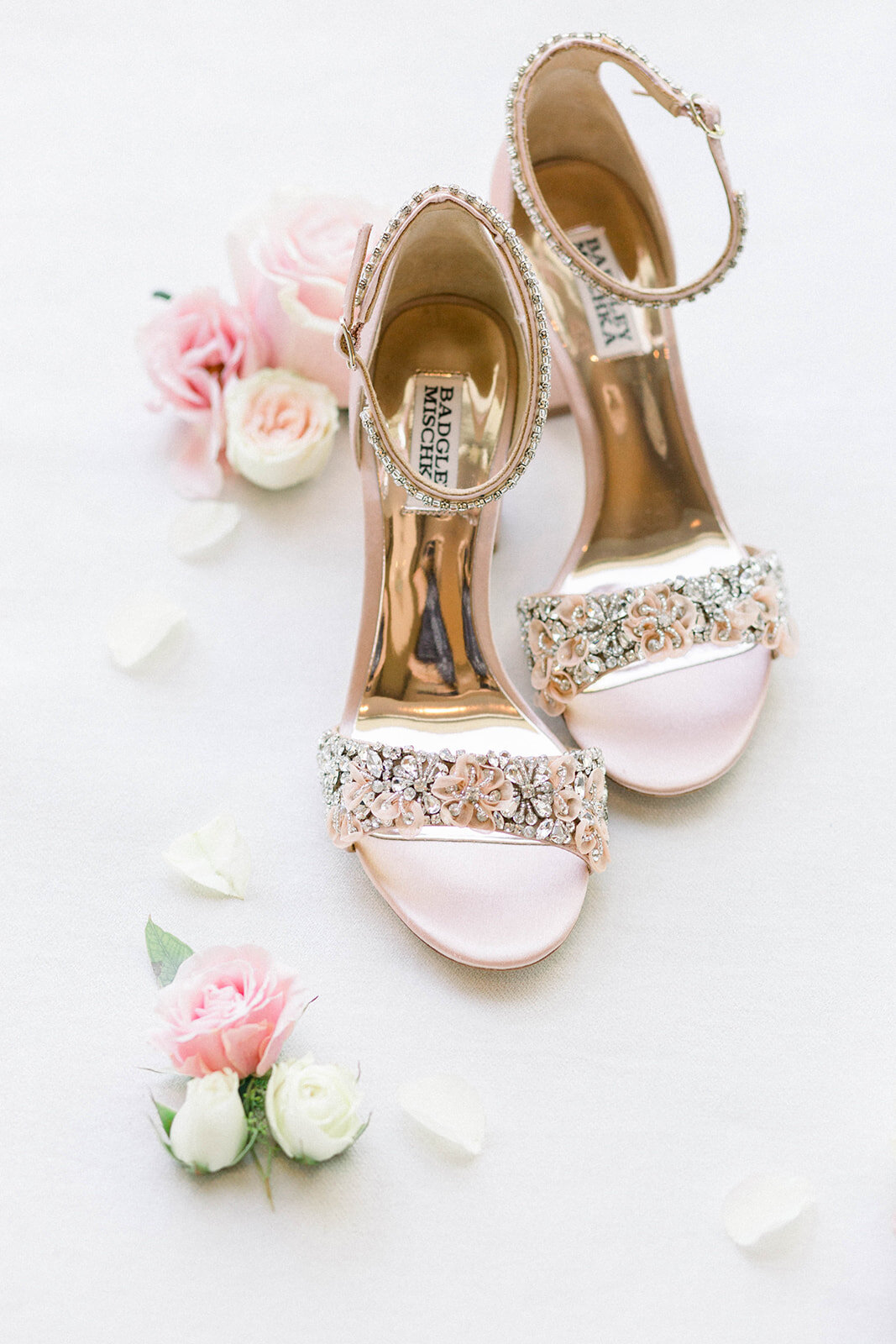 Embellished Badgley Mischka wedding shoes: Longue Vue Club Wedding captured by Abbie Tyler Photography