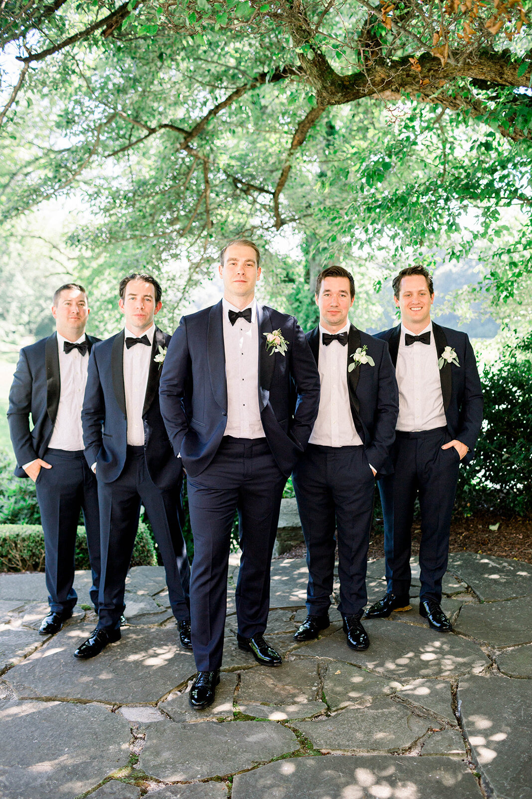 Bow tie tuxedos: Longue Vue Club Wedding captured by Abbie Tyler Photography