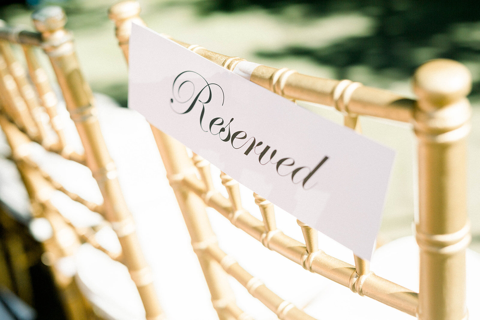 Reserved wedding chair sign: Longue Vue Club Wedding captured by Abbie Tyler Photography