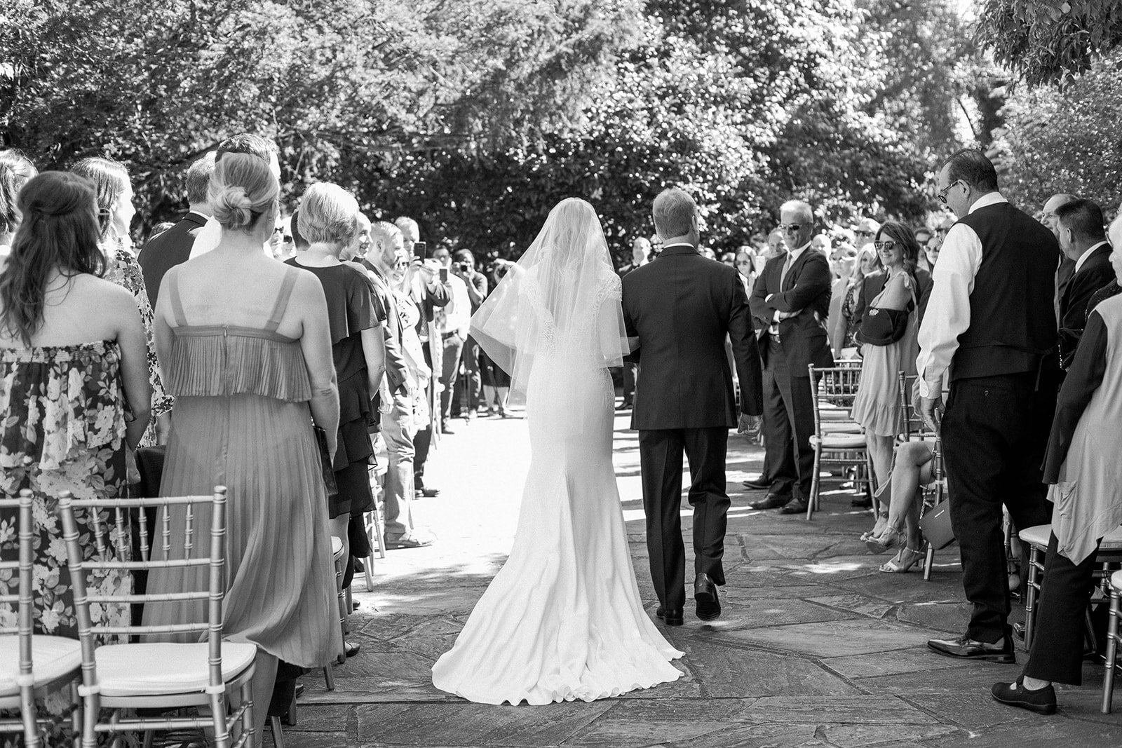 Father escorting bride down the aisle: Longue Vue Club Wedding captured by Abbie Tyler Photography