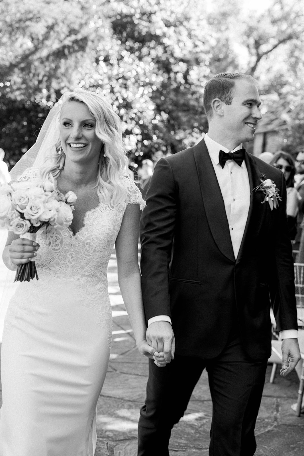 Black and white wedding portrait: Longue Vue Club Wedding captured by Abbie Tyler Photography