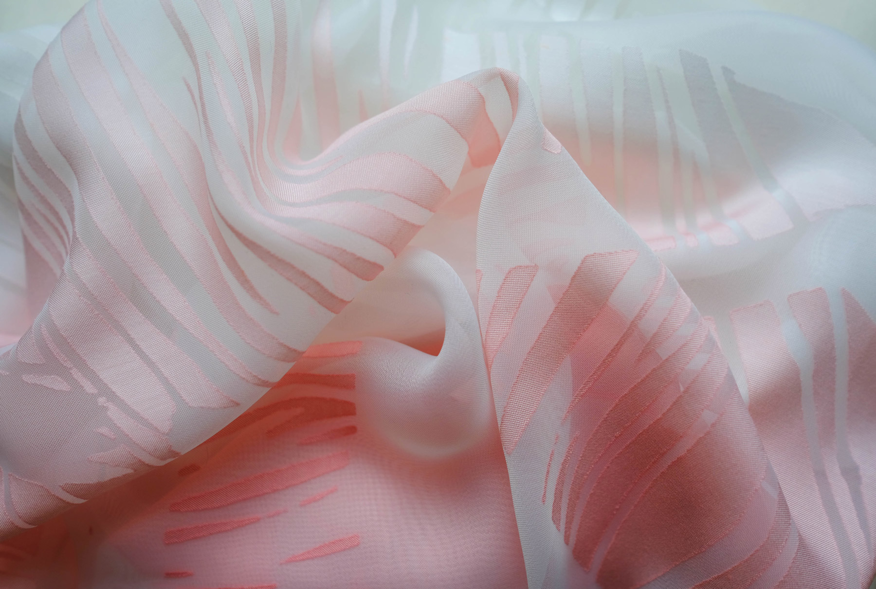 Devore and ombre dip dye on cotton viscose mix.