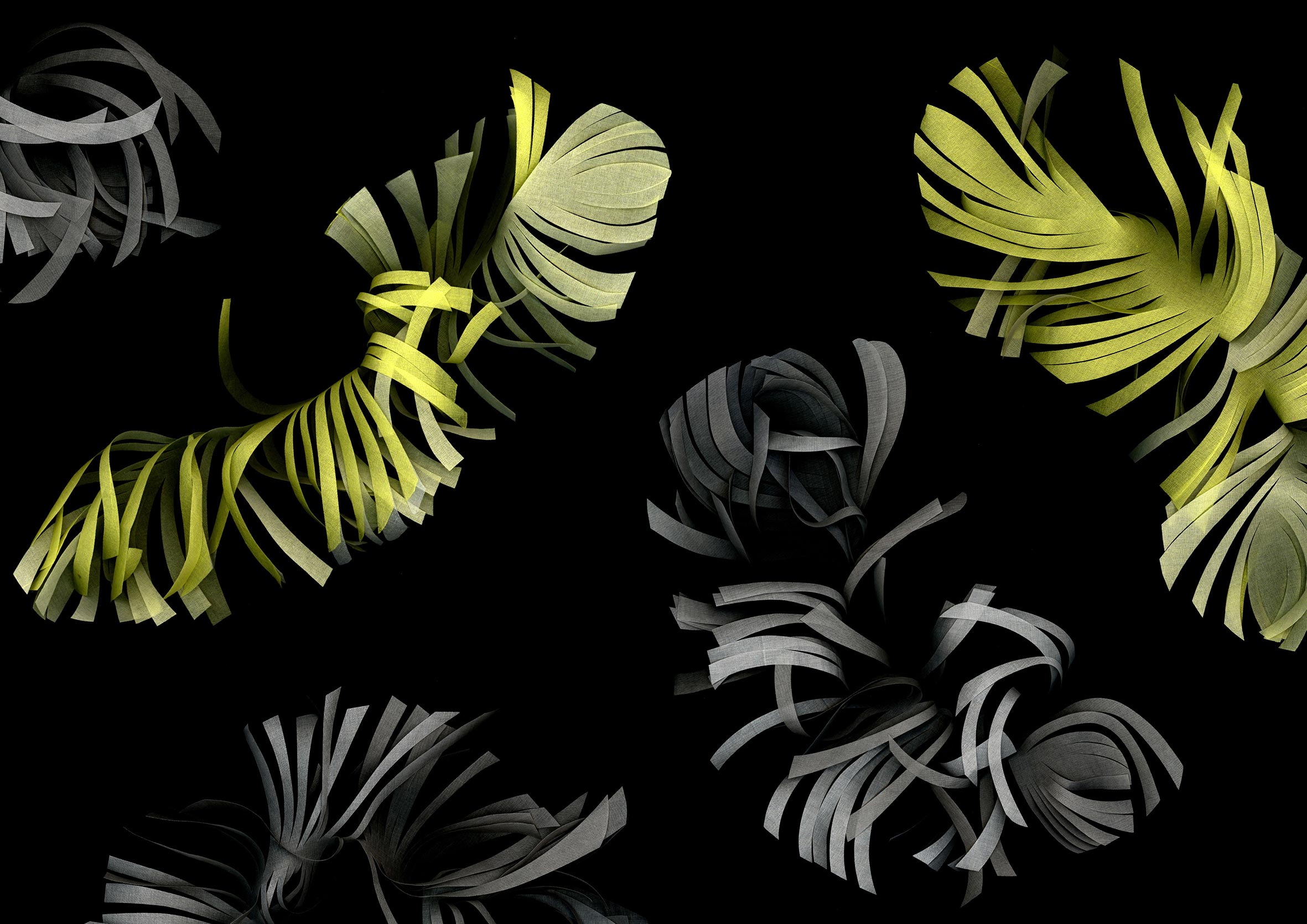 Allover print of scanned in feathers.