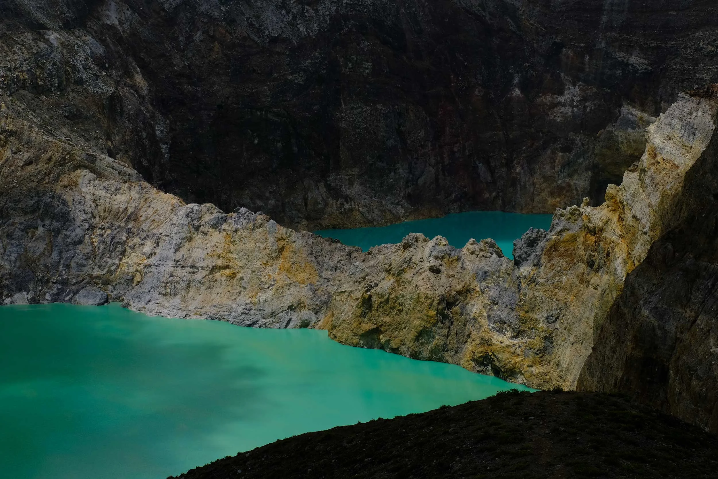 Coloured lakes at Kelimutu, Flores, Indonesia.