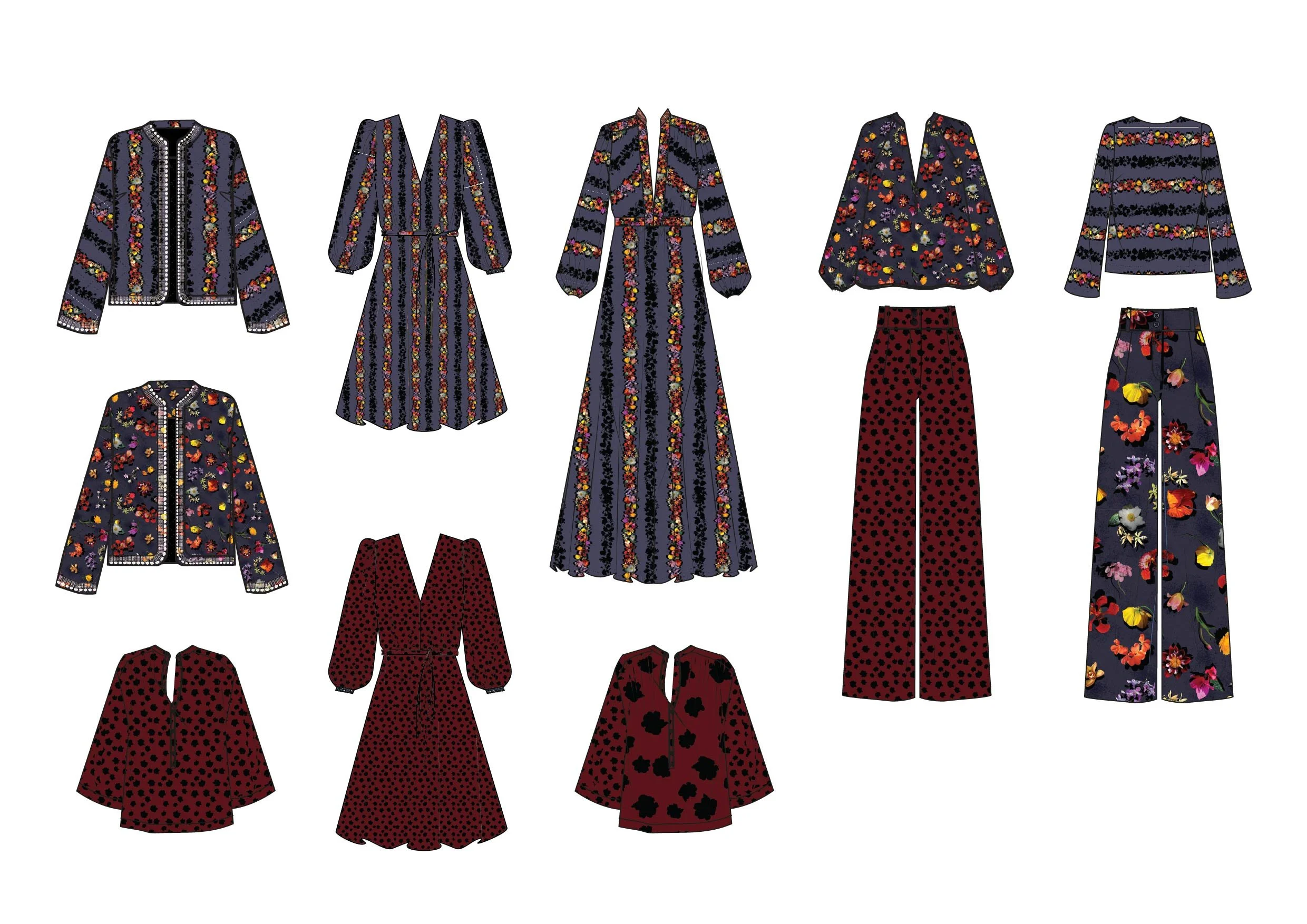 Experimenting with Prints into garment shapes