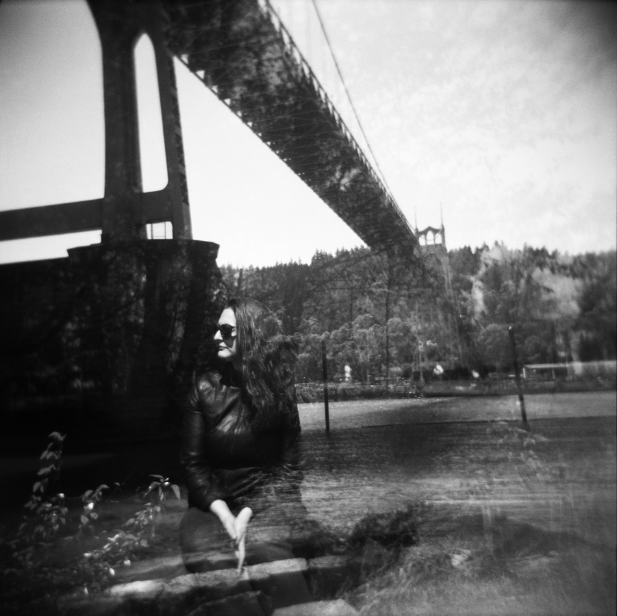 Becky at St. Johns Bridge, 2014