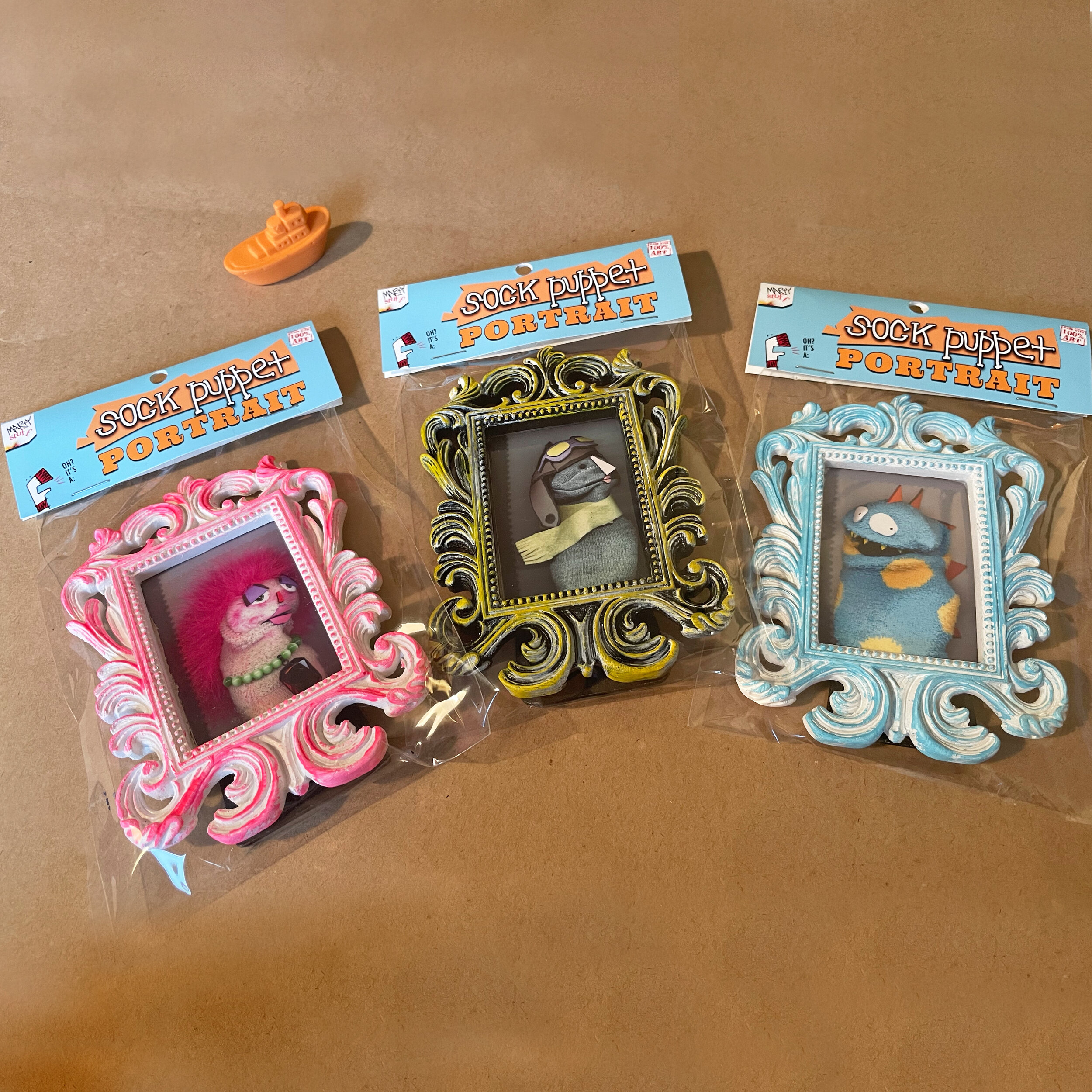 RETURN of the SOCK PUPPET PORTRAITS Prototypes are here!