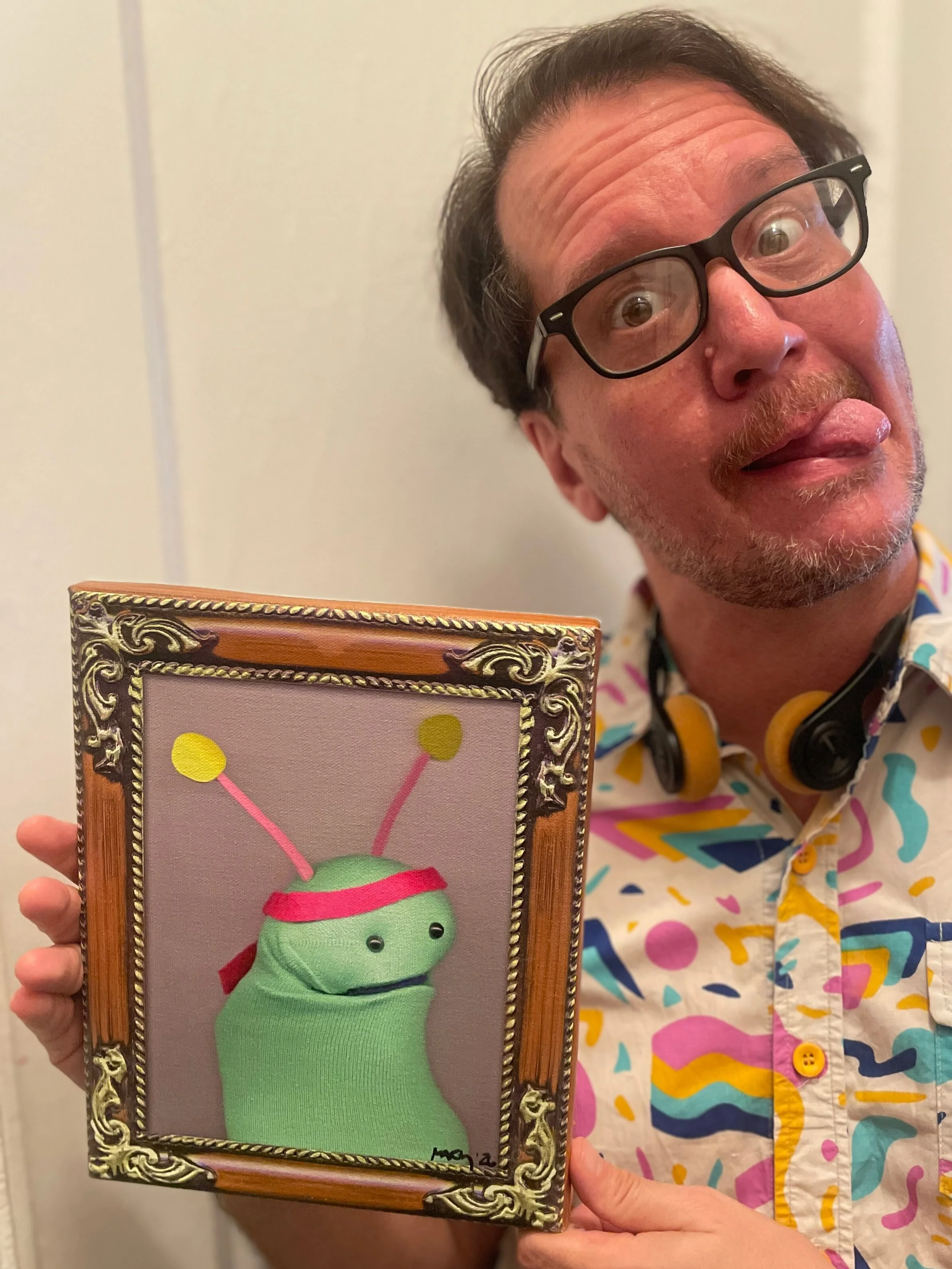 Announcing the Signature Edition Sock Puppet Portraits! Sock Puppet Portraits on stretched canvas are back with a twist-o! These 8&times;10 editions feature the original old school ornate Victorian frames, photographed and printed right onto the canv