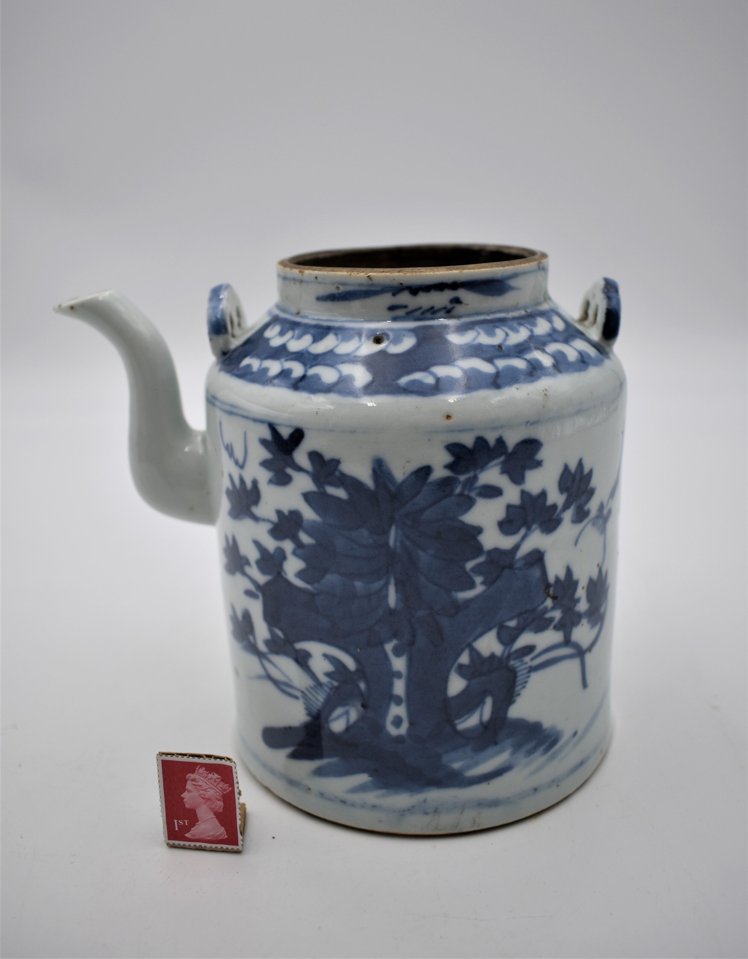 No 2356 Chinese blue and white tea pot- Kitchen Qing