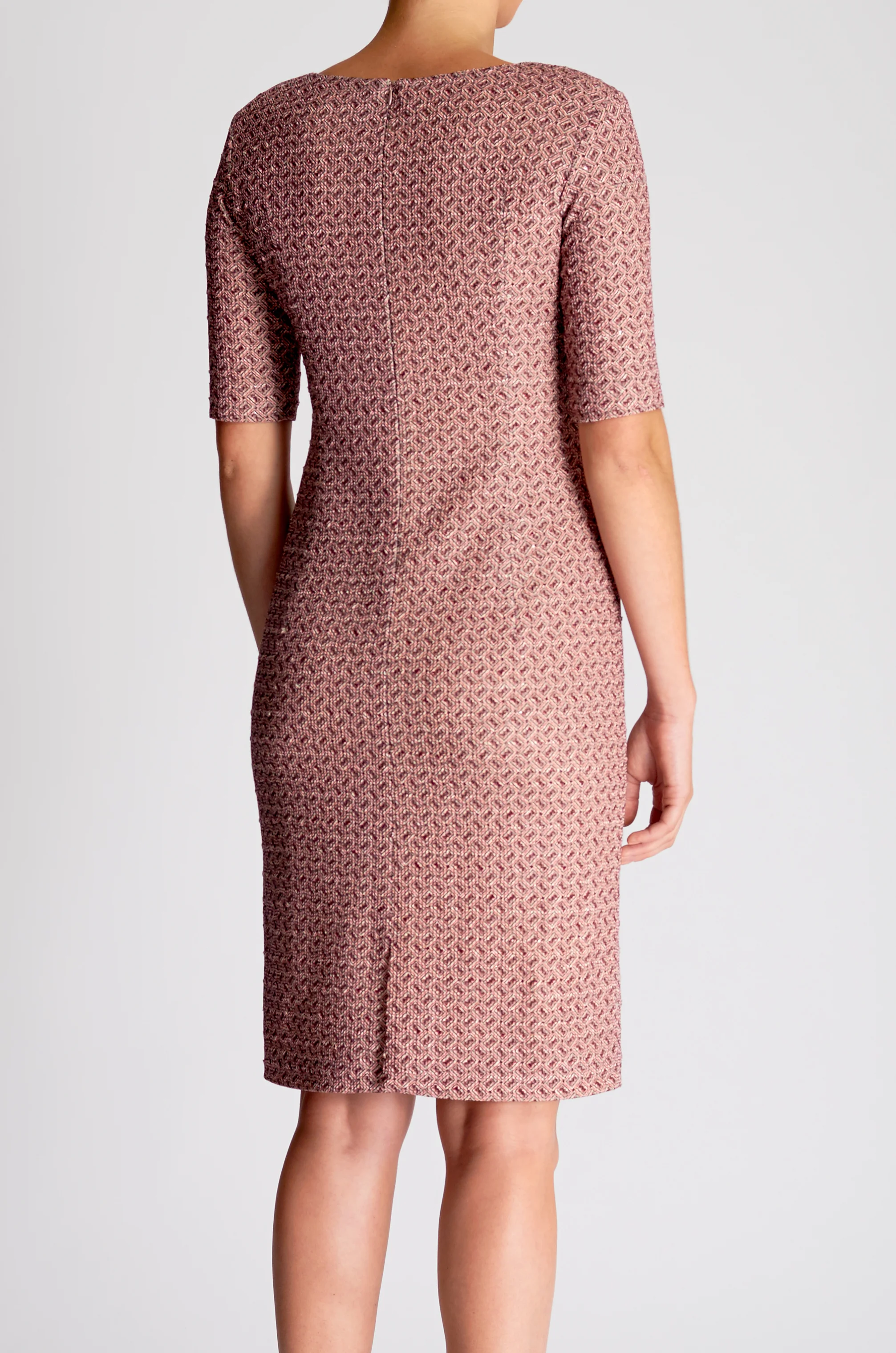 Handkerchief Bottom Zip Neck Long Sleeve Dress