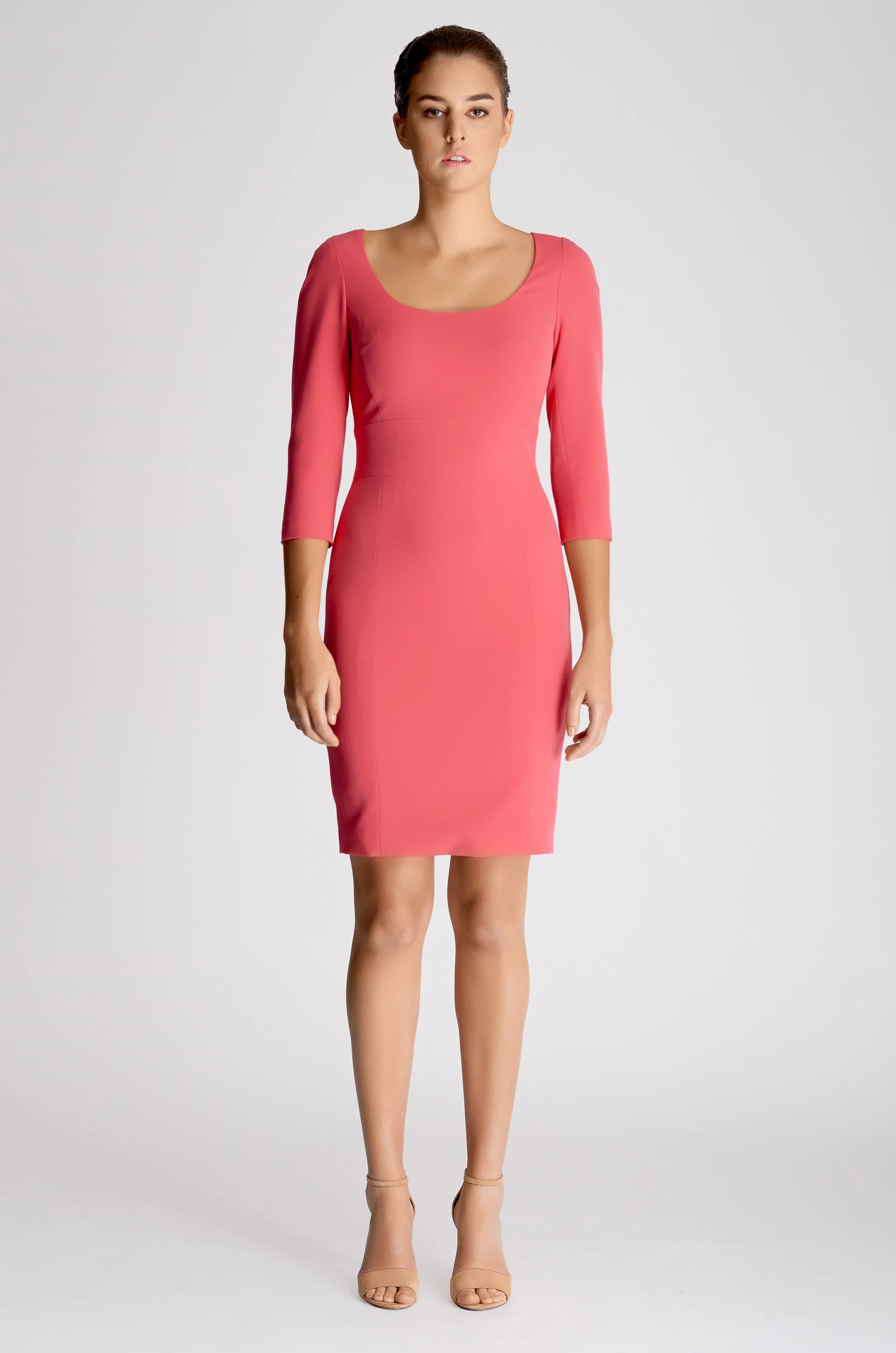 bright pink sheath dress bright pink homecoming dress Sheath Hot Pink Sequins Scoop Neck Tight Short Homecoming Dresses, MH656