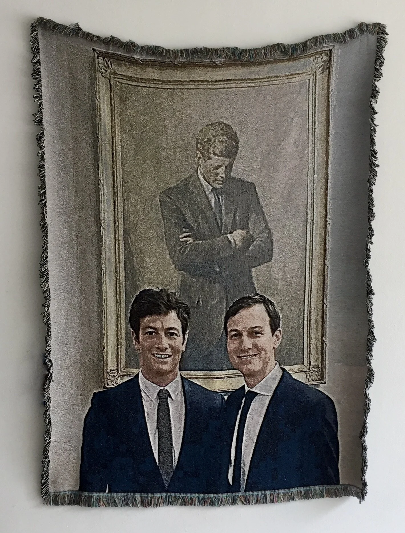 "A thinking president is a rare thing" - Aaron Shikler (1922 - 2015), 2019; J.K., J.K., J.F.K. [(I wish I was)  Just Kidding, (dreaming I was) Just Kidding, (still) Just Fucking Kidding)], 2019