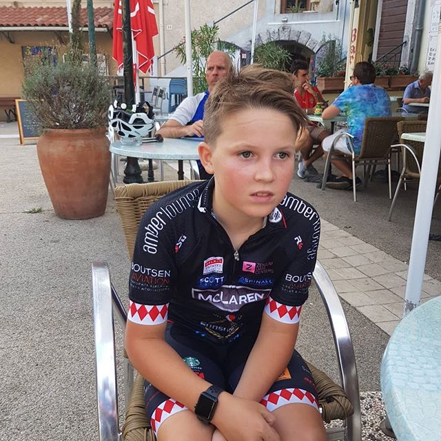 1st Reverse Madone via La Turbie for my son today .Well done Patrick. Met a few wild goats on the way down the mountain.!!!