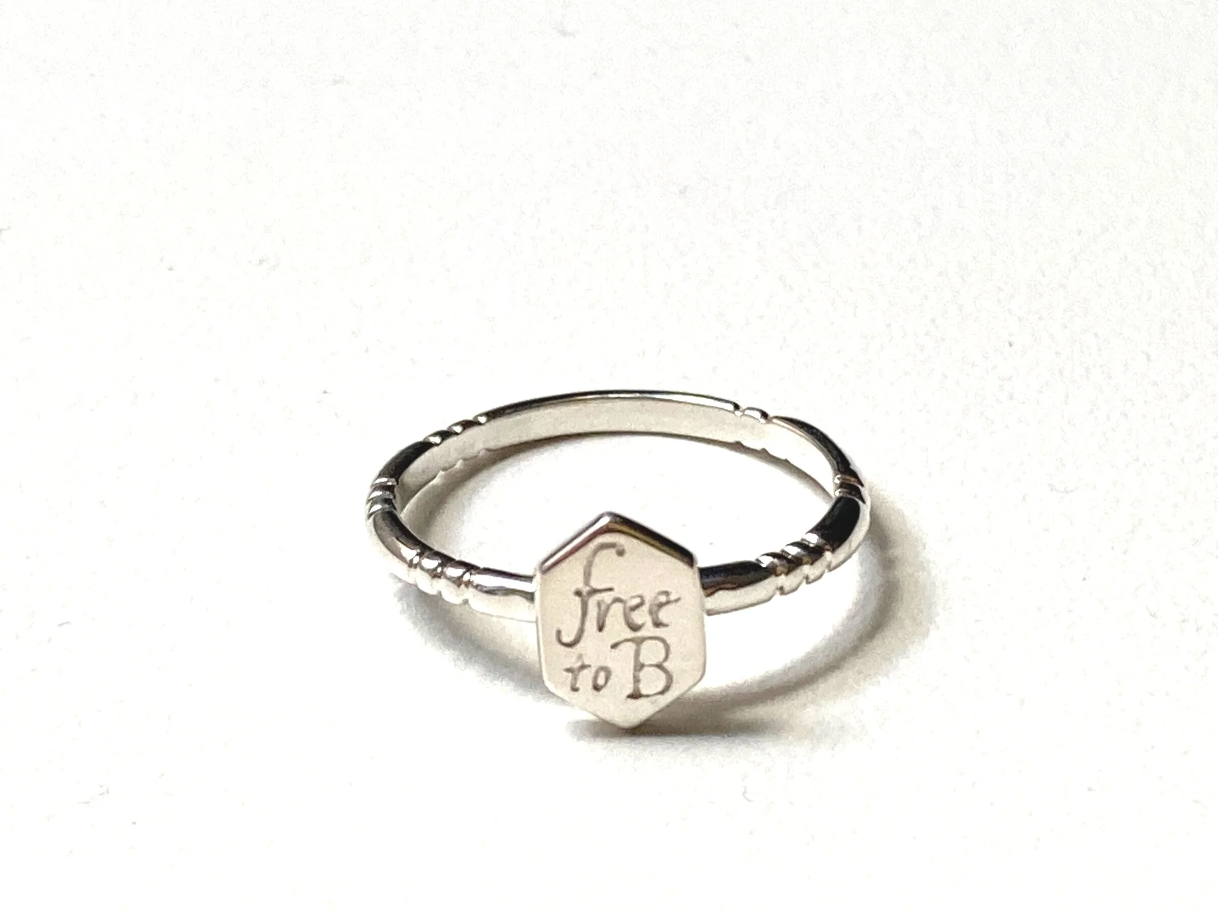 Sterling Silver Hex Stacking Ring