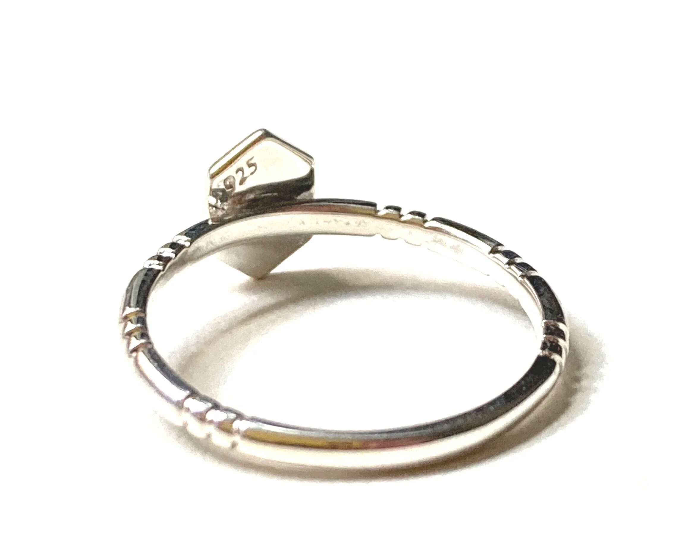 Sterling Silver Hex Stacking Ring