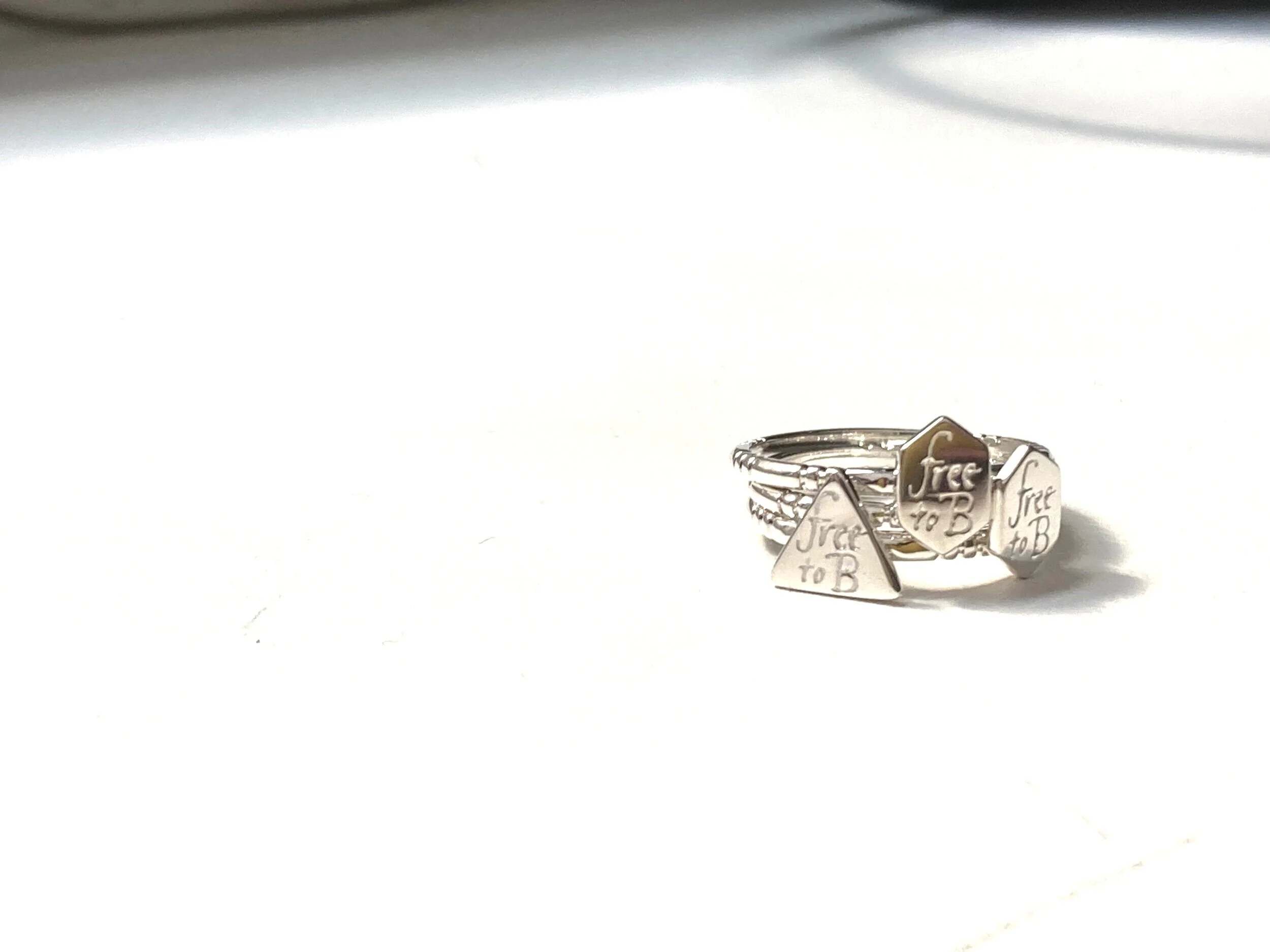 Sterling Silver Hex Stacking Ring