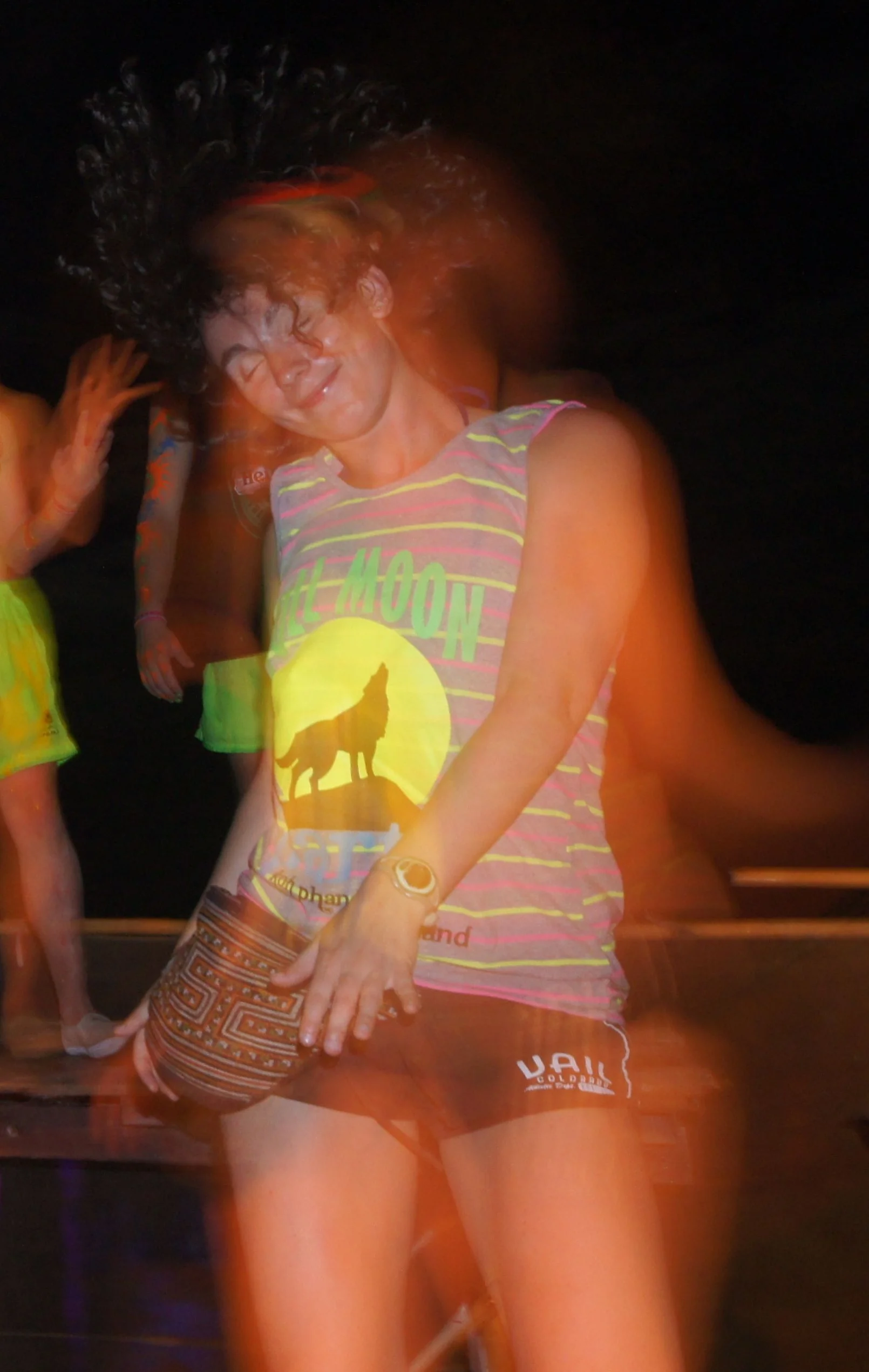 Dancing at the Full Moon Party Haad Rin Beach Koh Phangan Thailand